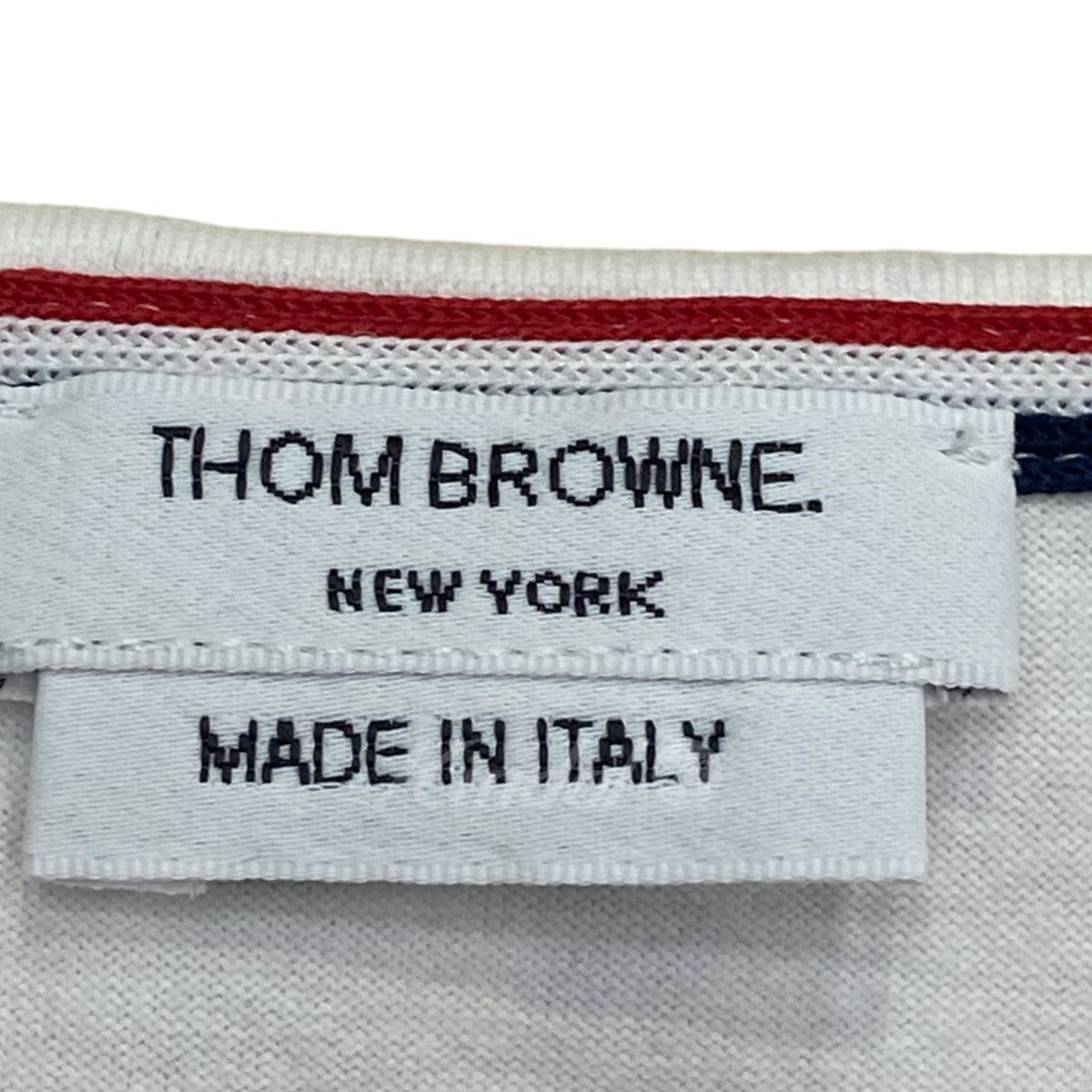 THOM BROWNE(トム・ブラウン) トリコロールライン胸ポケットTシャツ ...