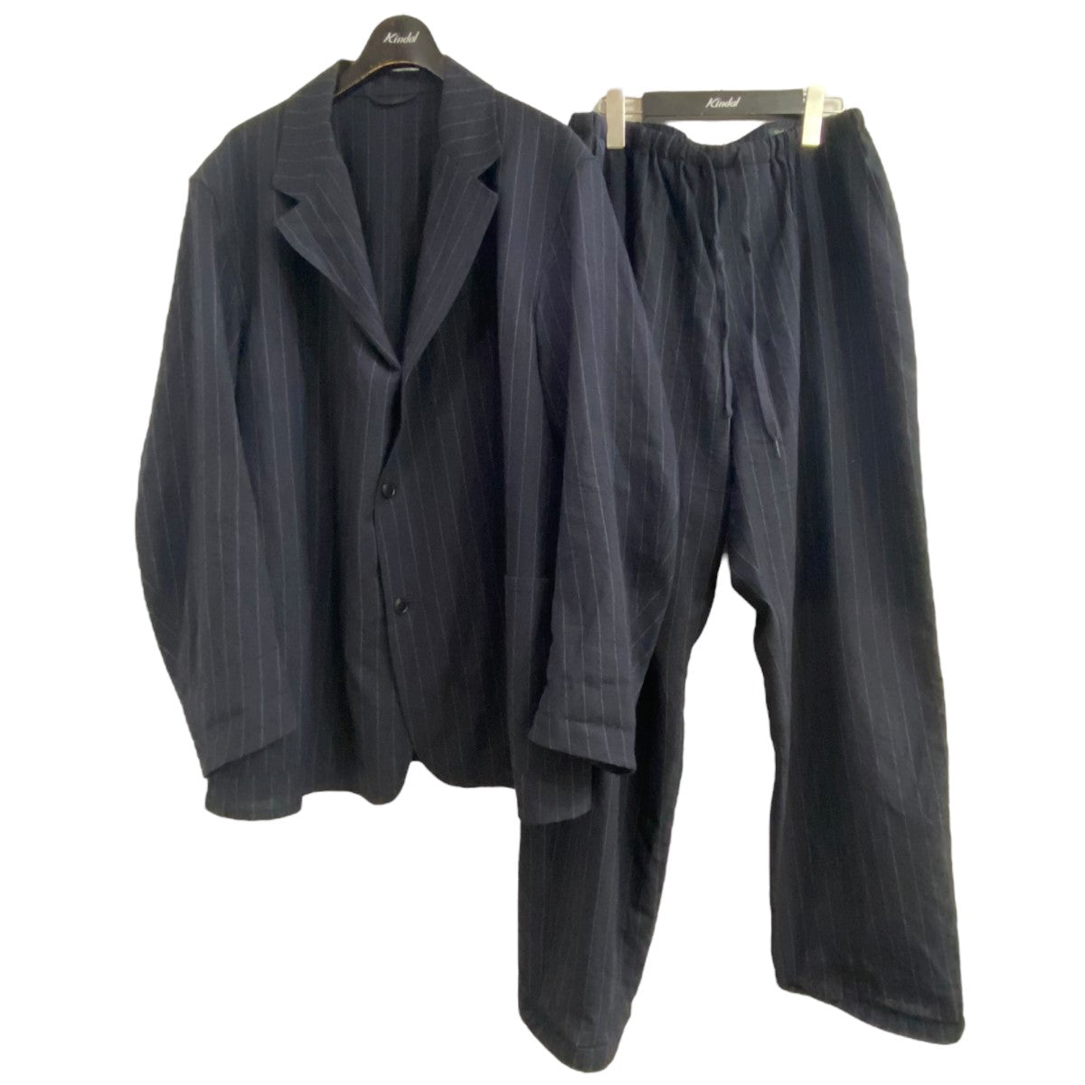 23SS 「ウールストライプジャケット／ウールストライプドローストリングパンツ」スーツセットアップ