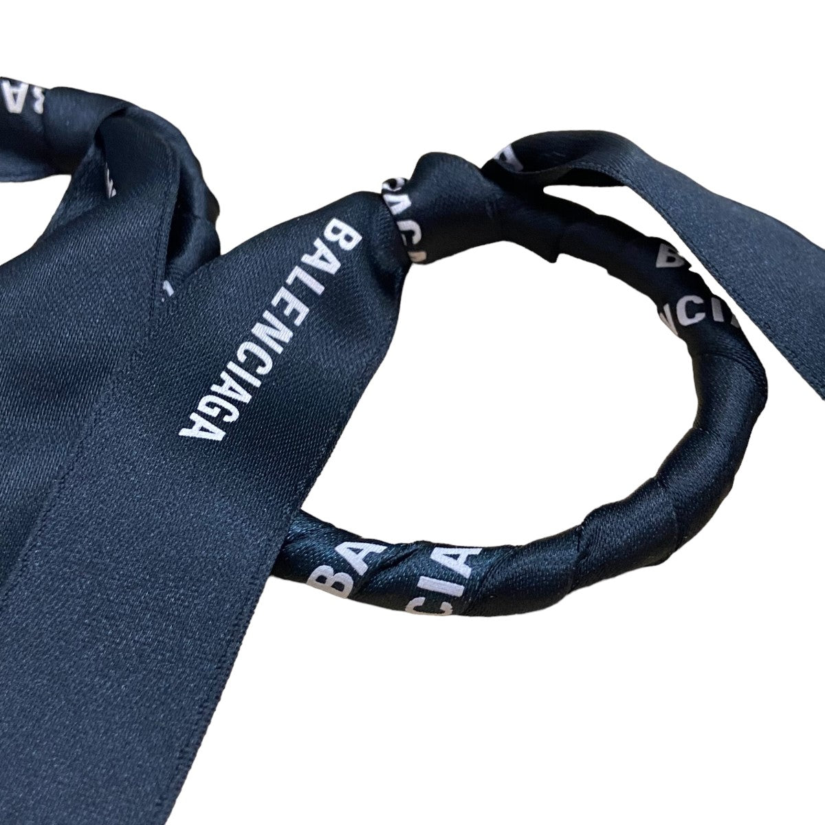 BALENCIAGA(バレンシアガ) ロゴリボンイヤリング ブラック