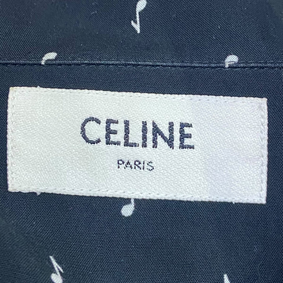 CELINE(セリーヌ) 音符柄オープンカラーシャツ2C036736D 2C036736D ブラック サイズ 16｜【公式】カインドオルオンライン  ブランド古着・中古通販【kindal】