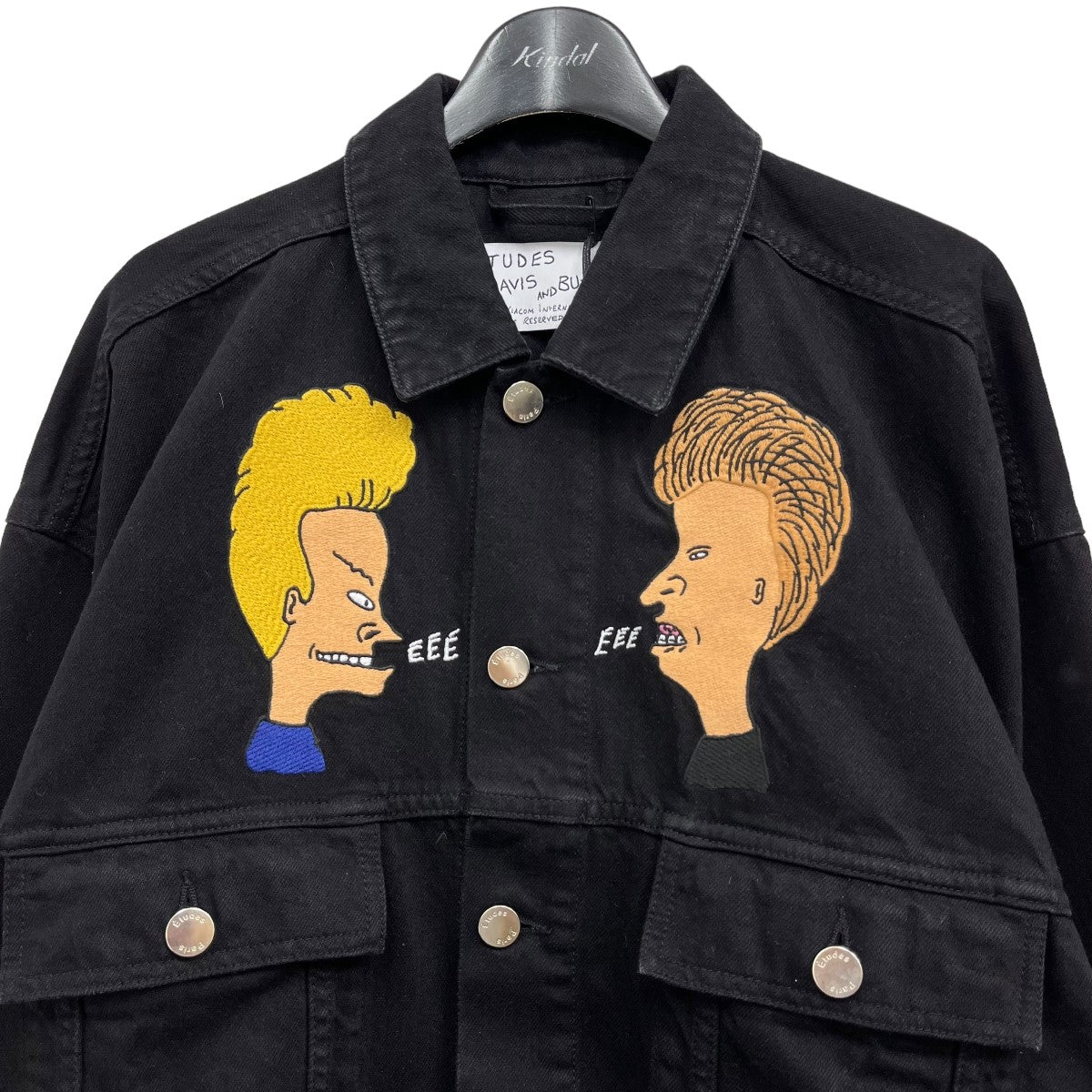 Etudes×Beavis ＆ Butthead VERTIGE B＆B BLACK エンブロイダリーデニムジャケット E19M-007 ブラック  サイズ 16｜【公式】カインドオルオンライン ブランド古着・中古通販【kindal】