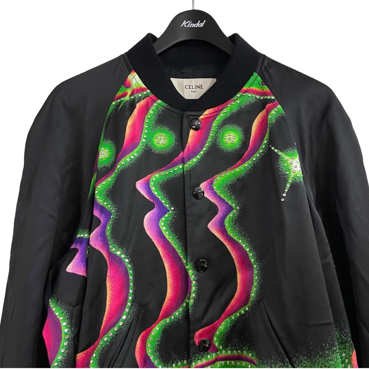 CELINE(セリーヌ) サテンアーティストプリントテディブルゾン  