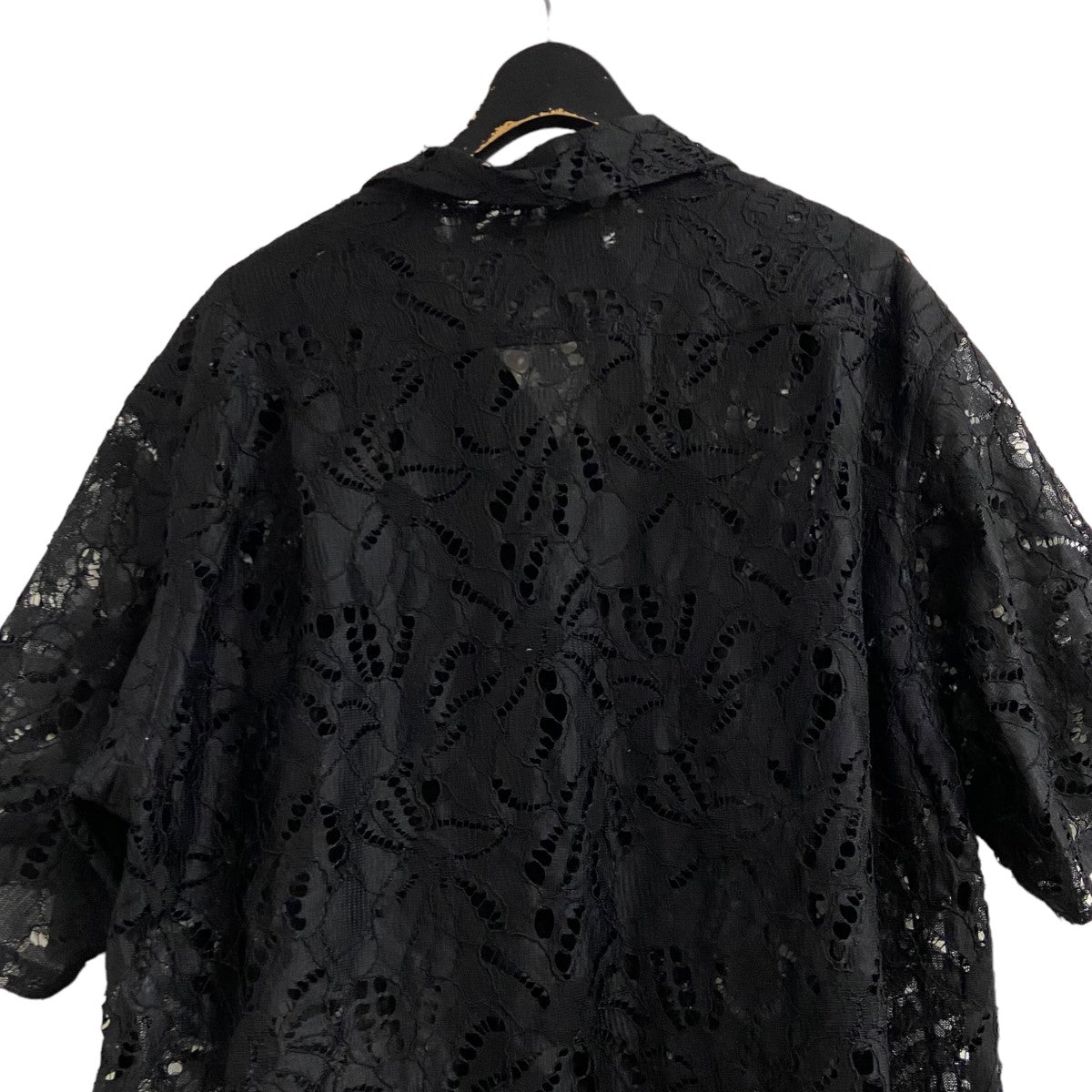 MIKAGE SHIN◆ミカゲシン/長袖ブラウス/0/--/BLK/22ps-0402 MIKAGE SHIN(ミカゲシン) レースシャツ 23SS-0405 ブラック