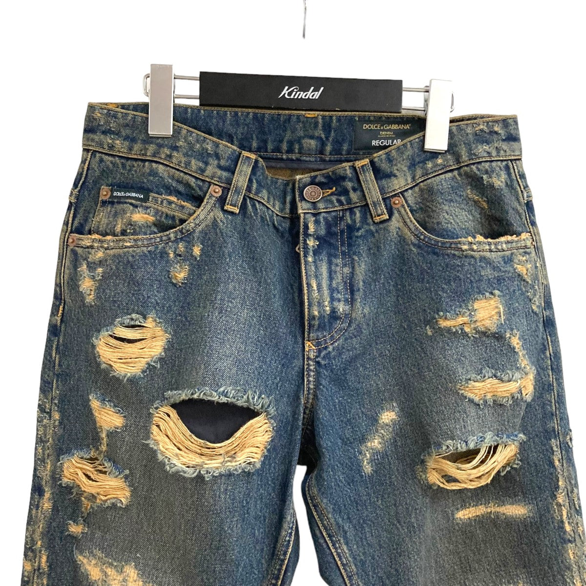 DOLCE ＆ GABBANA(ドルチェアンドガッバーナ) Destroyed Denim Jeansダメージ加工デニムパンツGYJCCD  GYJCCD インディゴ サイズ 46｜【公式】カインドオルオンライン ブランド古着・中古通販【kindal】