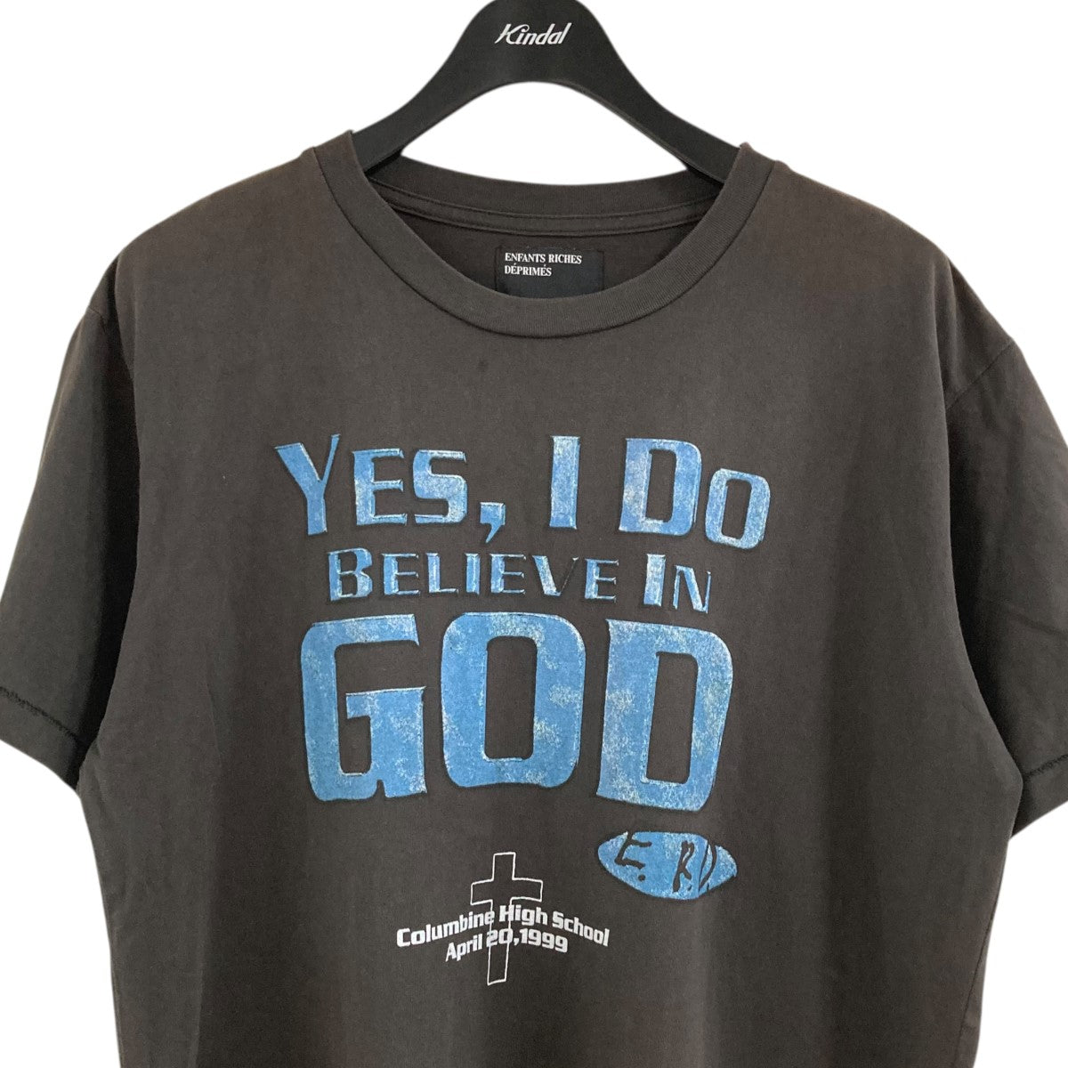 ENFANTS RICHES DÉPRIMÉS グレーシャツ XL Buy Enfants Riches Déprimés men grey linen shirt with embroidery