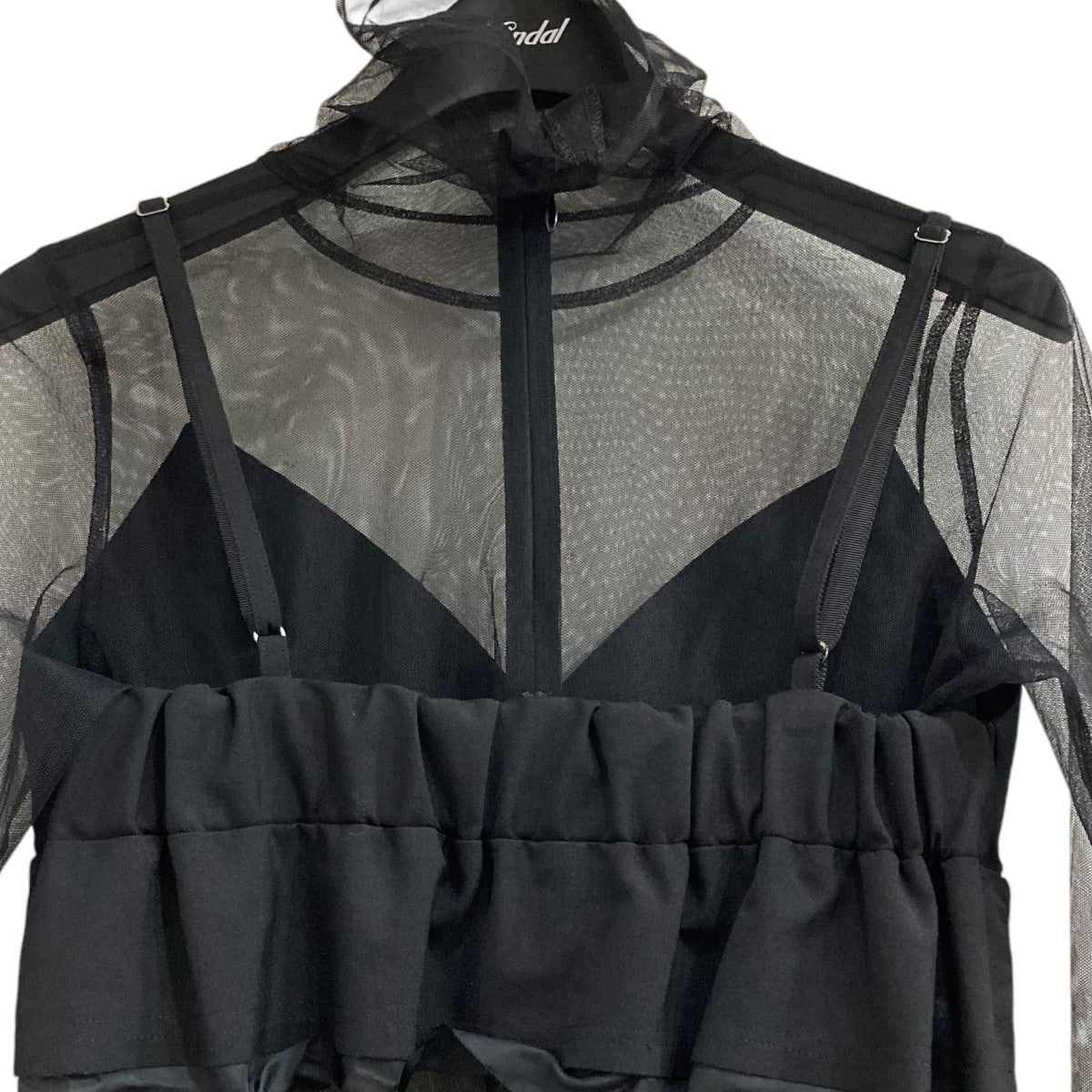 【値下げ】sacai チュールスーチングプルオーバー 22-06369 ブラック サイズ：2 (新宿店) sacai 【値下げ】sacai チュールスーチングプルオーバー 22