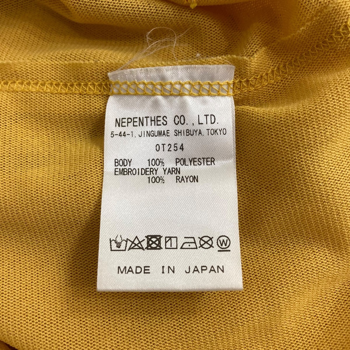 Needles(ニードルス) シアーカットソー OT254 イエロー サイズ S