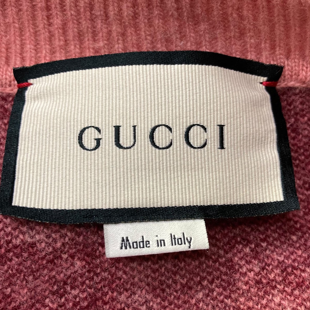 GUCCI(グッチ) GGコットンVネックニットセーター ピンク サイズ S｜【公式】カインドオルオンライン ブランド古着・中古通販【kindal】