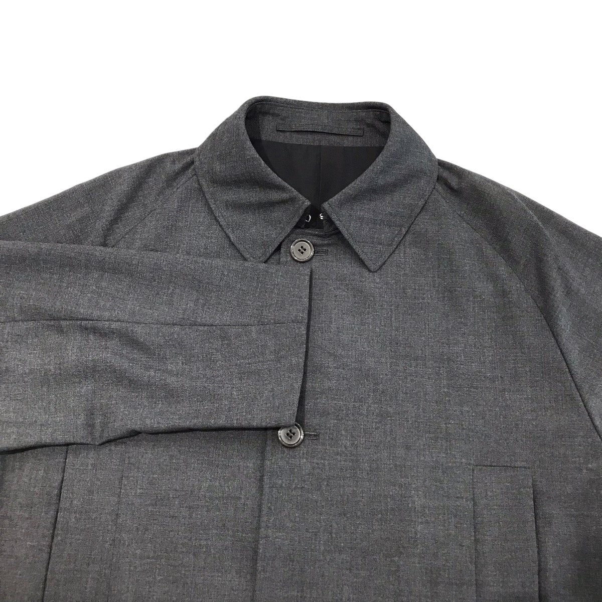 MARKAWARE(マーカウェア) 「RAGLAN MAC COAT ORGANIC WOOL TROPICAL」オリジナルウールトロピカルラグラン マックコートA21A 03CO01C A21A 03CO01C グレー サイズ 1｜【公式】カインドオルオンライン  ブランド古着・中古通販【kindal】