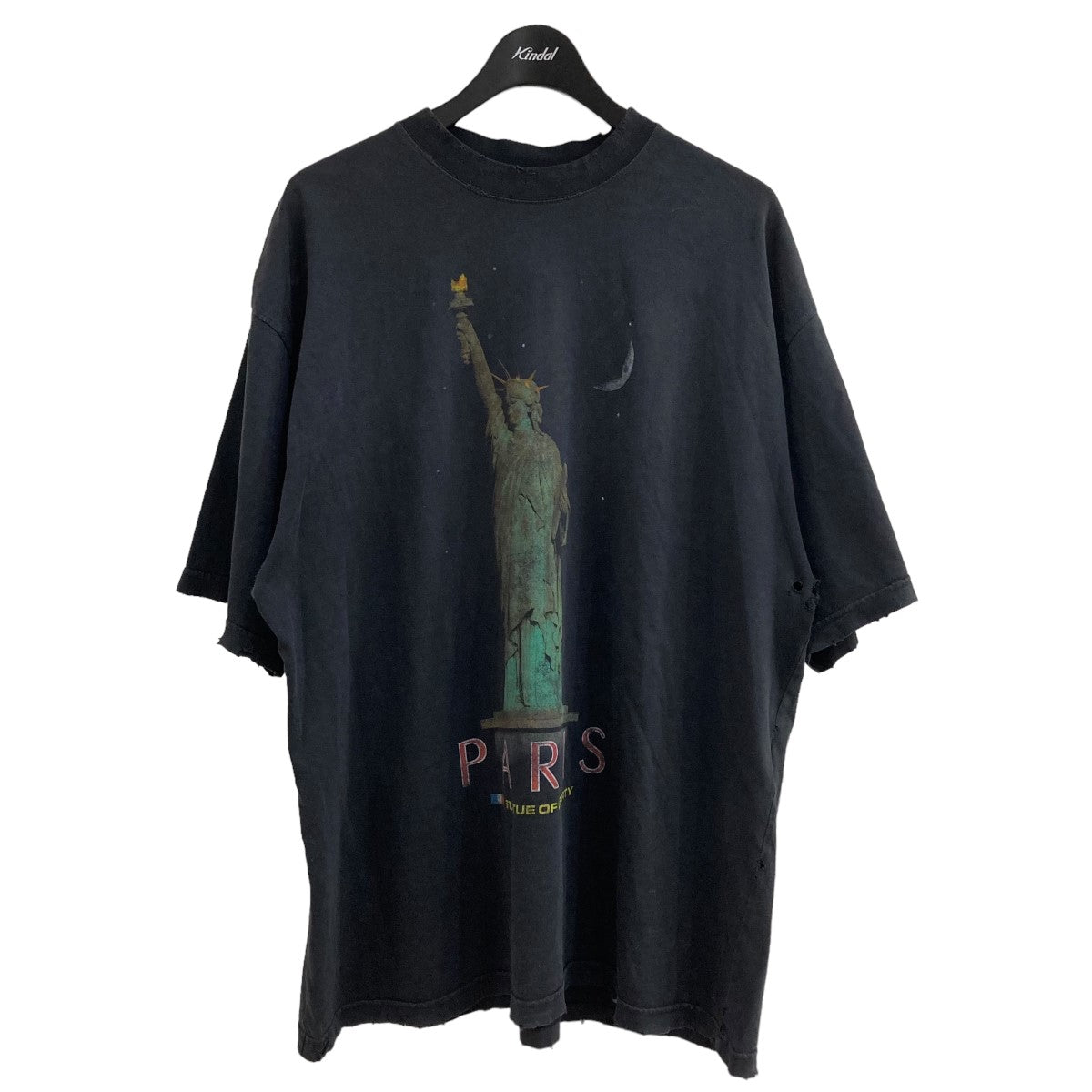 BALENCIAGA(バレンシアガ) ｢Medium Fit T-Shirt｣ミディアムフィットPARISプリントTシャツ764235 764235  ブラック サイズ L｜【公式】カインドオルオンライン ブランド古着・中古通販【kindal】