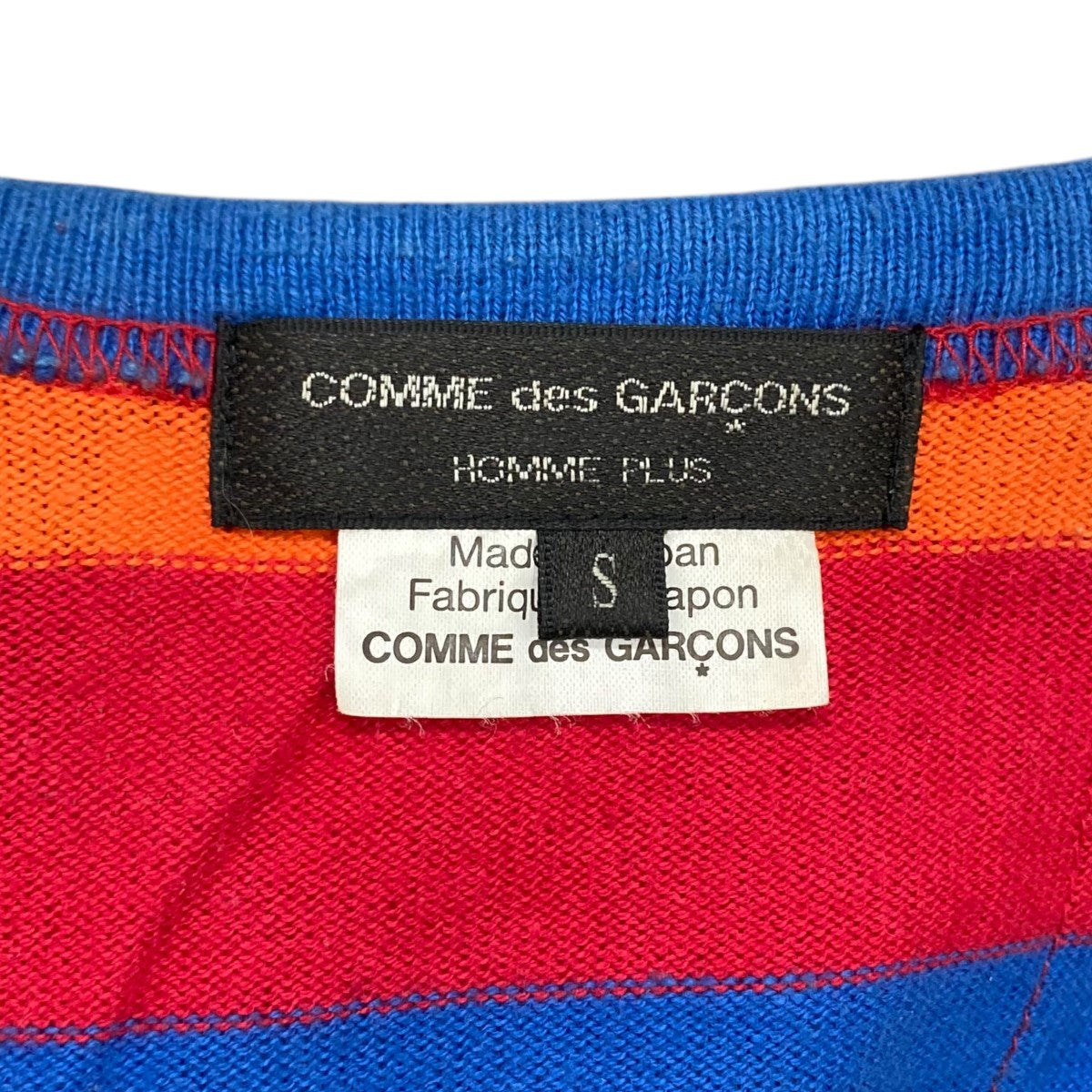 コムデギャルソン　オムプリュス　半袖カットソー　　りんご柄　ブルー　青 COMME des GARCONS HOMME PLUS(コムデギャルソンオムプリュス