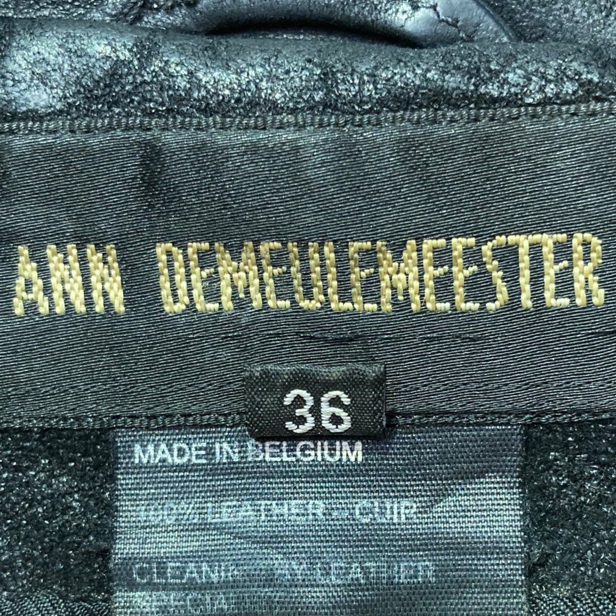 ANN DEMEULEMEESTER(アンドゥムルメステール) オリゾンティタグレザージャケット352-02-47009 352-02-47009  ブラック サイズ 36｜【公式】カインドオルオンライン ブランド古着・中古通販【kindal】