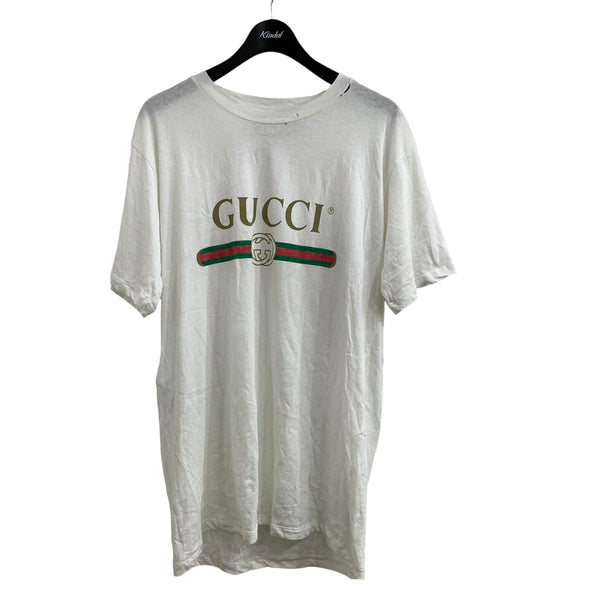 GUCCI(グッチ) オーバーサイズダメージ加工プリントTシャツ457095