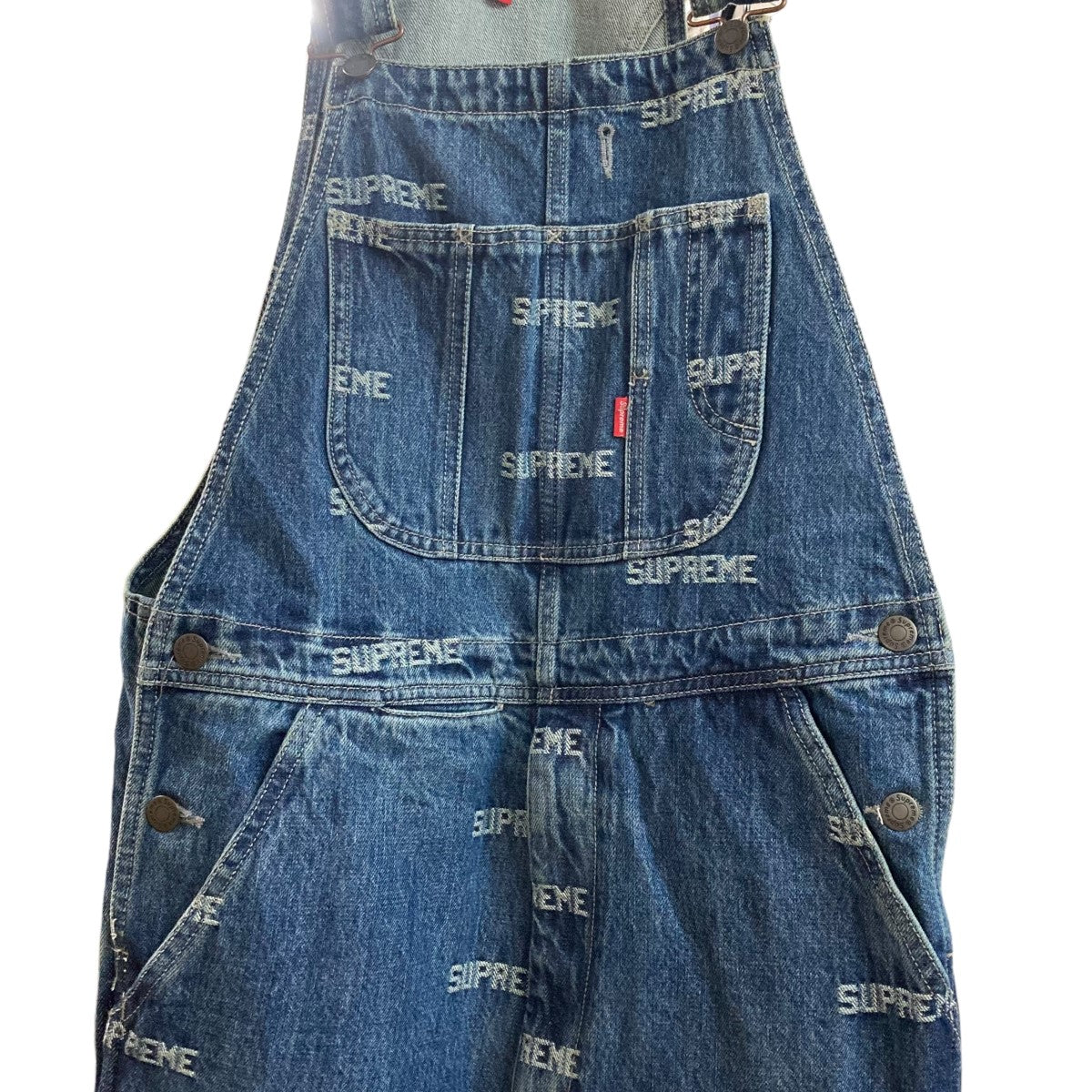 Supreme(シュプリーム) ｢logo denim overalls｣ロゴ刺繍デニムオーバーオール インディゴ サイズ S｜【公式】カインドオル オンライン ブランド古着・中古通販【kindal】