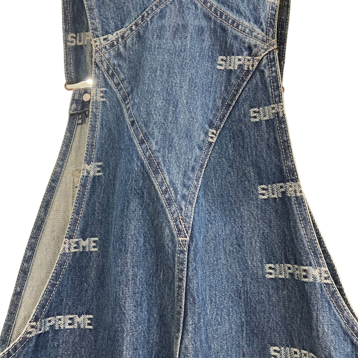 Supreme(シュプリーム) ｢logo denim overalls｣ロゴ刺繍デニムオーバーオール インディゴ サイズ S｜【公式】カインドオル オンライン ブランド古着・中古通販【kindal】