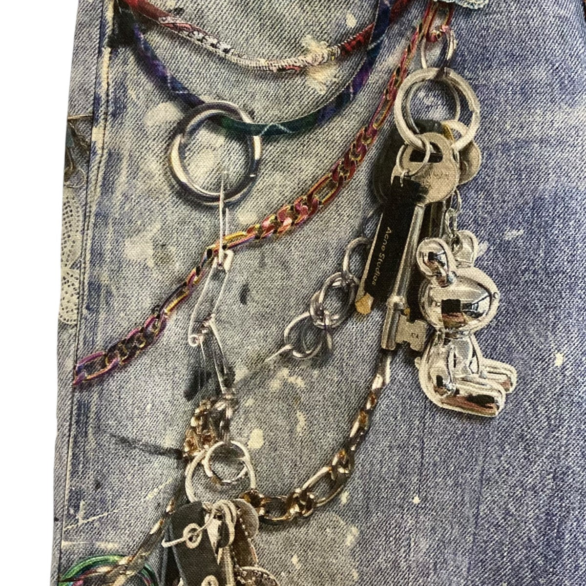 アクネストゥディオズのトロンプルイユ チェーングラフィックオーバーデニムパンツ FN-MN-TROU001020です。 ACNE STUDIOS ボトムス 古着・中古アイテム