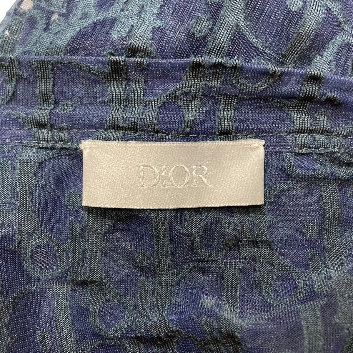 ディオール 183J652A0537 オブリーク総柄シースルーTシャツ M