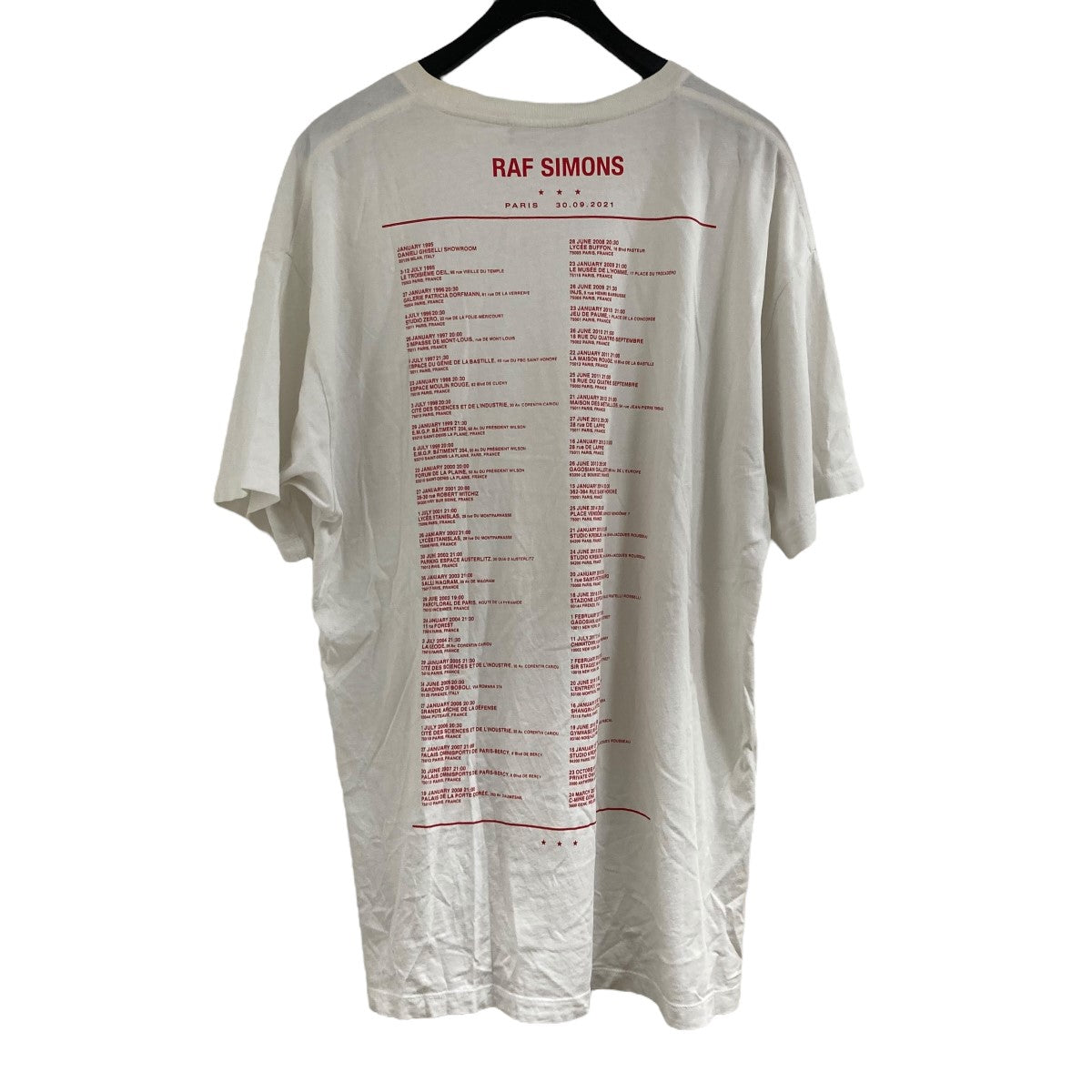関税送料込み♦RAF SIMONS 半袖Tシャツ RAF SIMONS(ラフシモンズ) 半袖Tシャツ 221-M125 ホワイト サイズ L