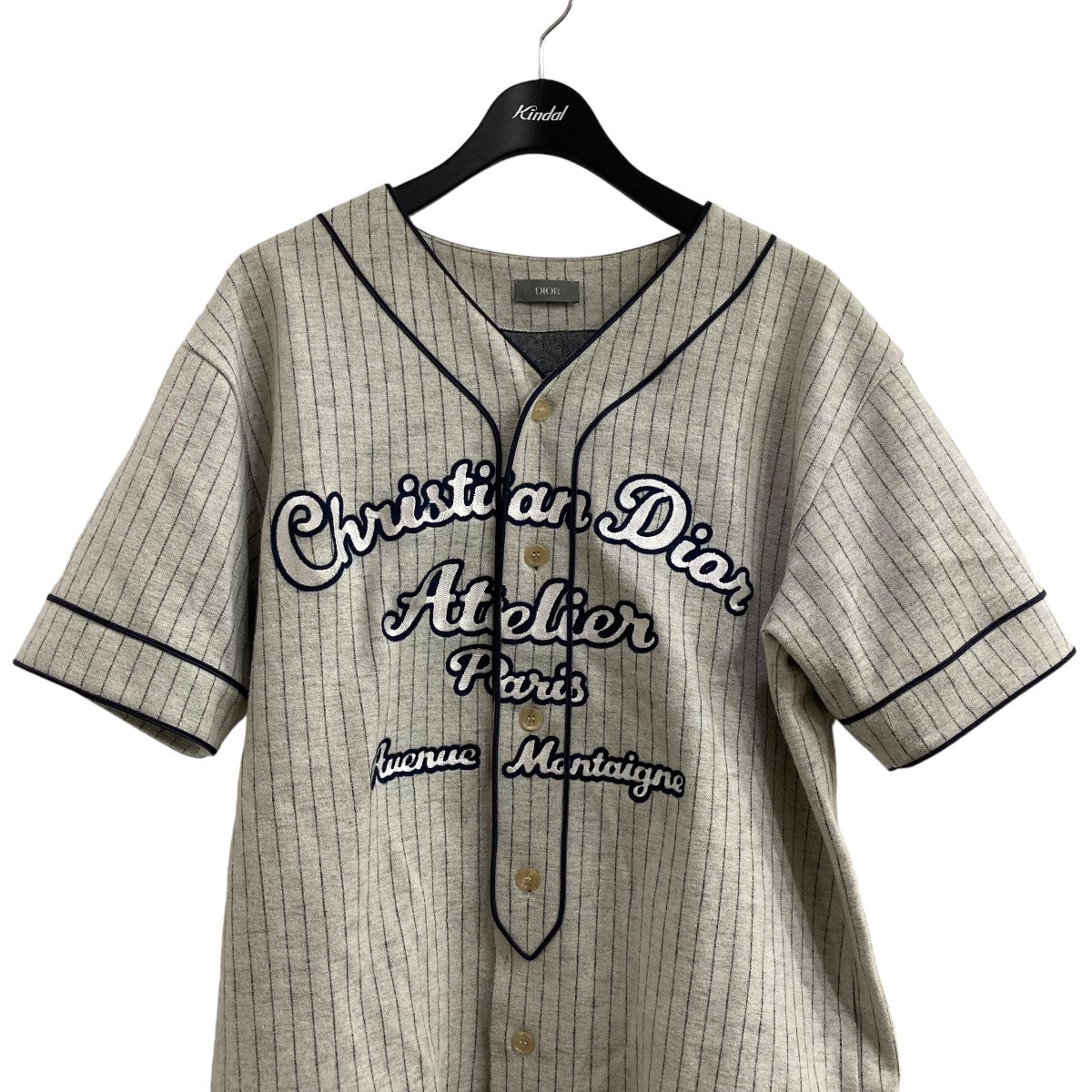 DIOR(ディオール) 21AWAtelier Baseball Shirtベースボールシャツ213J530A0663 213J530A0663  グレー×ネイビー サイズ M｜【公式】カインドオルオンライン ブランド古着・中古通販【kindal】