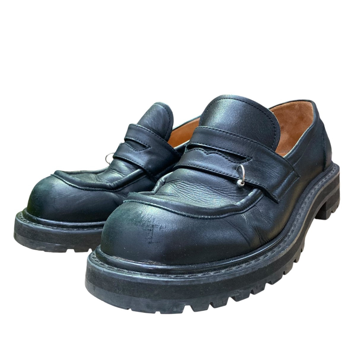 Black leather Bambi loafer with maxi tassels | Marni