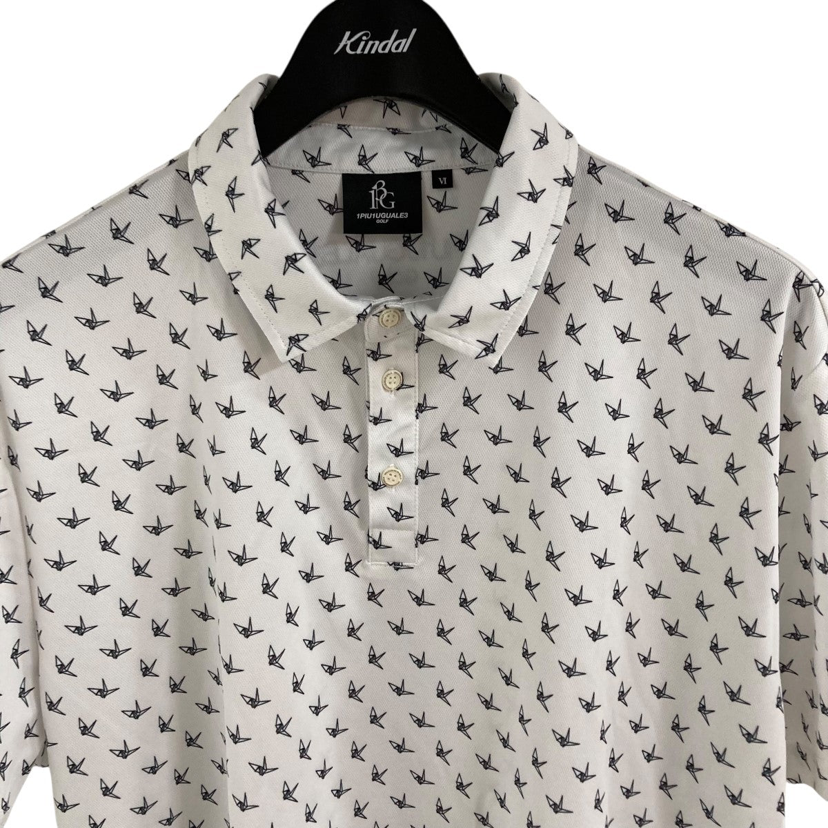 1PIU1UGUALE3 GOLF 折り鶴柄シャツ VI