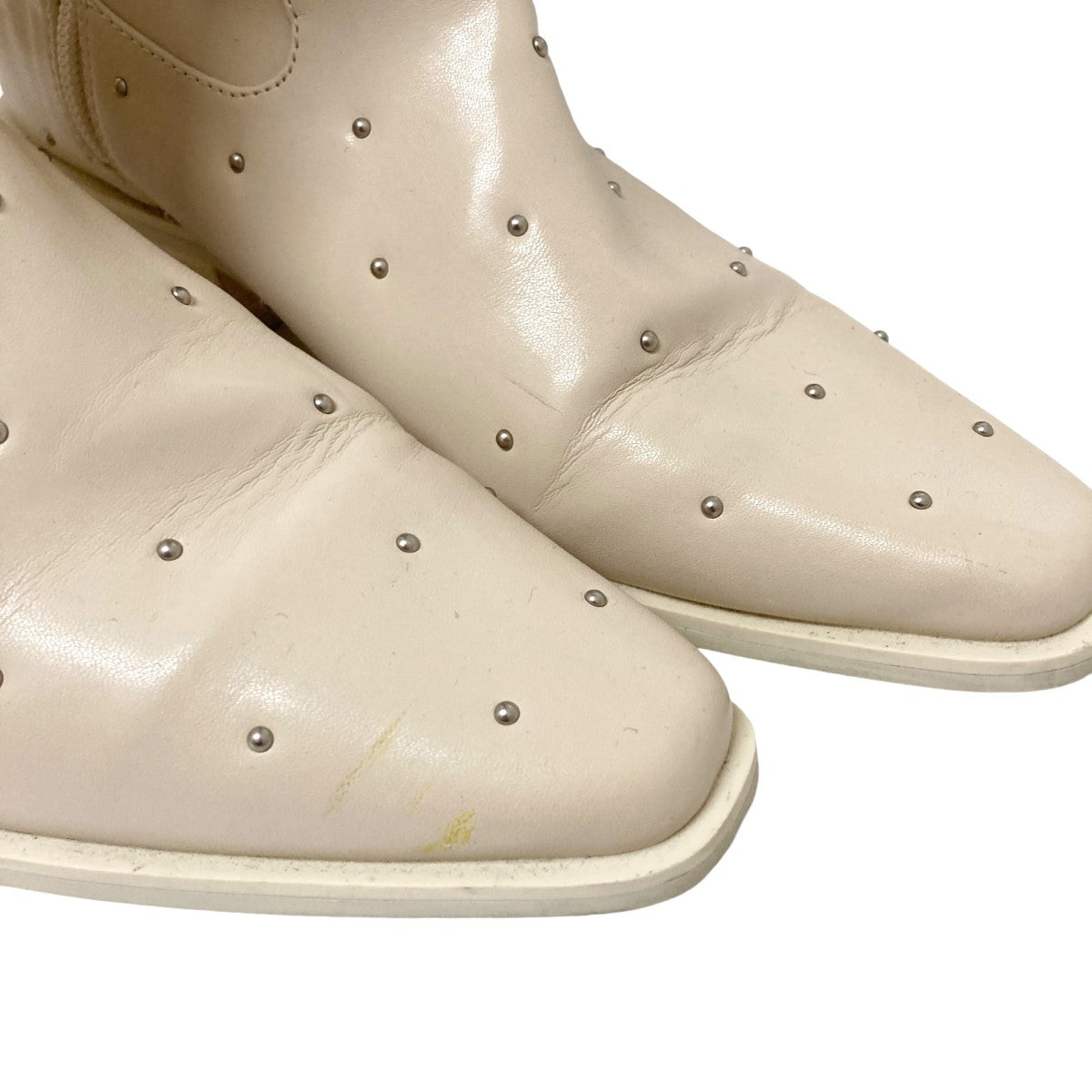 AMERI(アメリ) サイドジップスタッズブーツ ベージュ サイズ S｜【公式