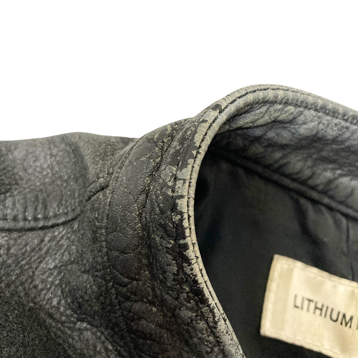 【リチウムオム】 シングルライダースジャケット ネイビー XSサイズ LEATHER SINGLE RIDERS JACKET | レザーシングルライダース