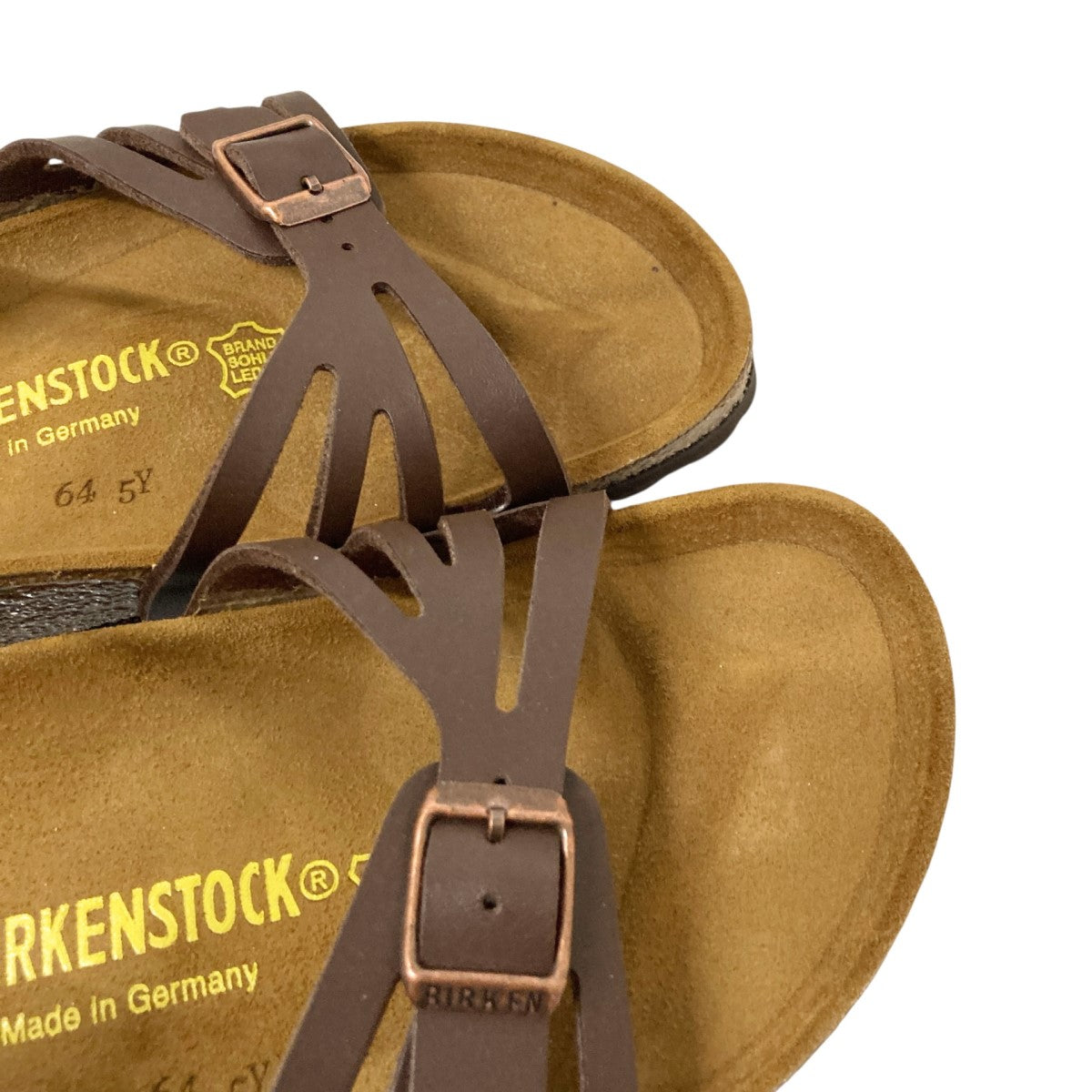 BIRKENSTOCK ブラウンダブルストラップサンダル 関税送料込み BIRKENSTOCK ブラウン ストラップサンダル 38 - メルカリ