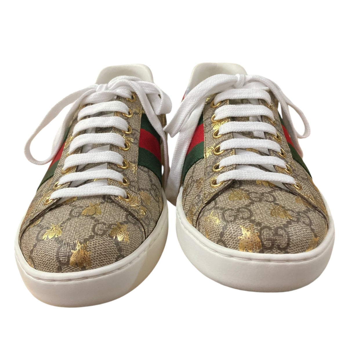 GUCCI(グッチ) ローカットスニーカー548950 548950 ベージュ×ホワイト サイズ 5｜【公式】カインドオルオンライン  ブランド古着・中古通販【kindal】