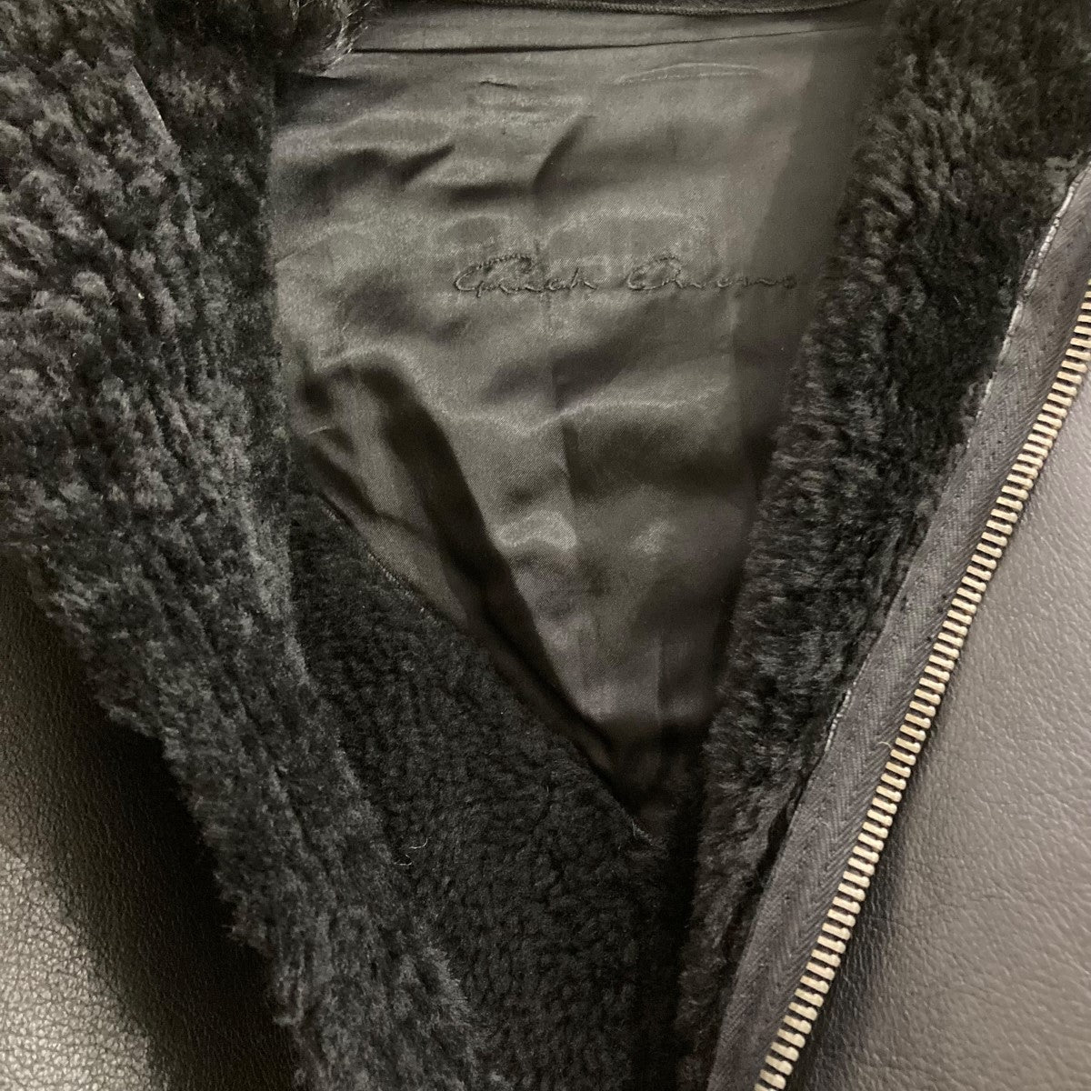 RICK OWENS(リックオウエンス) 裏ファーレザージャケットRP13F07022-LSHG RP13F07022-LSHG ブラック サイズ  40｜【公式】カインドオルオンライン ブランド古着・中古通販【kindal】