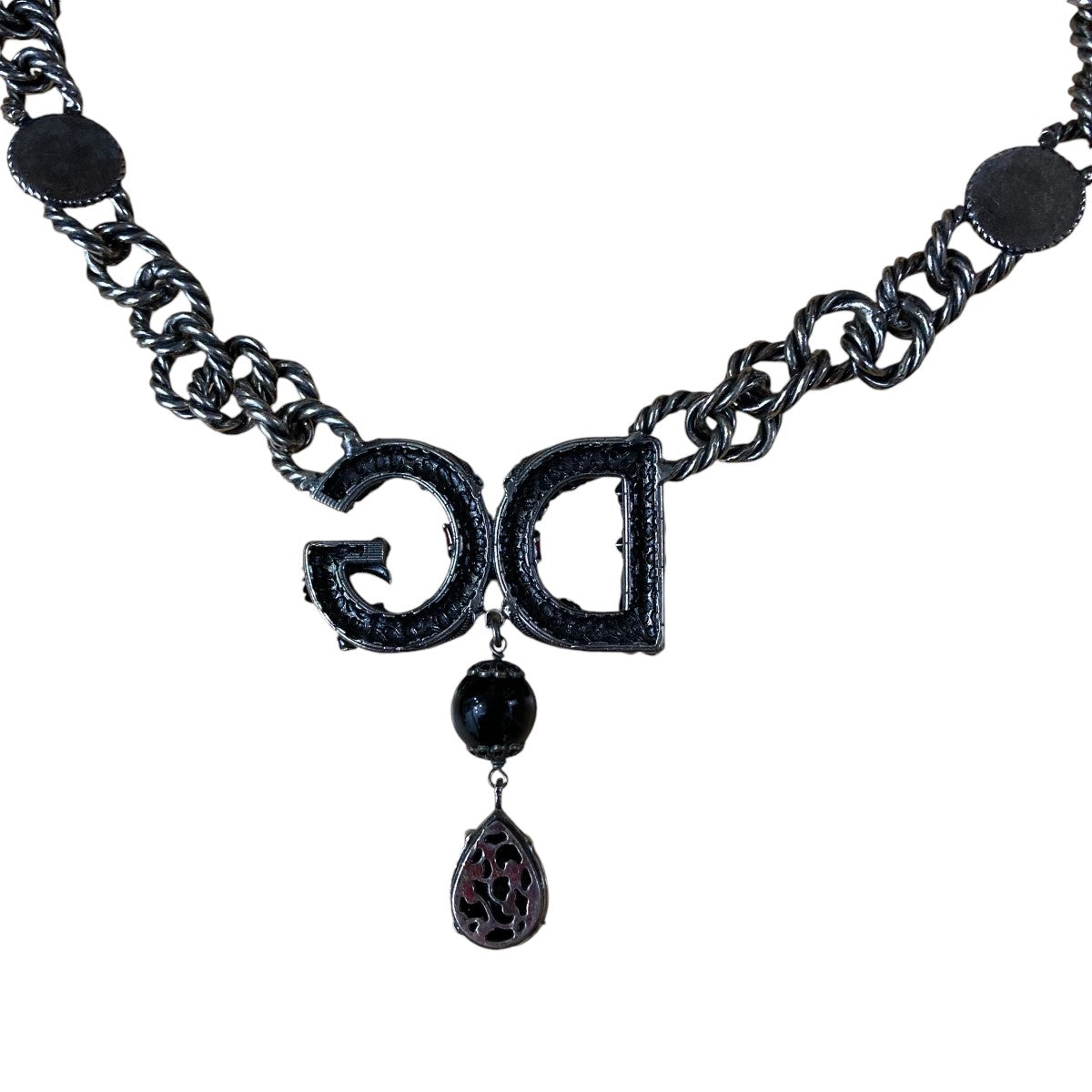 d&g ネックレス D&Gドルチェ＆ガッバーナ カットアウトDGプレート