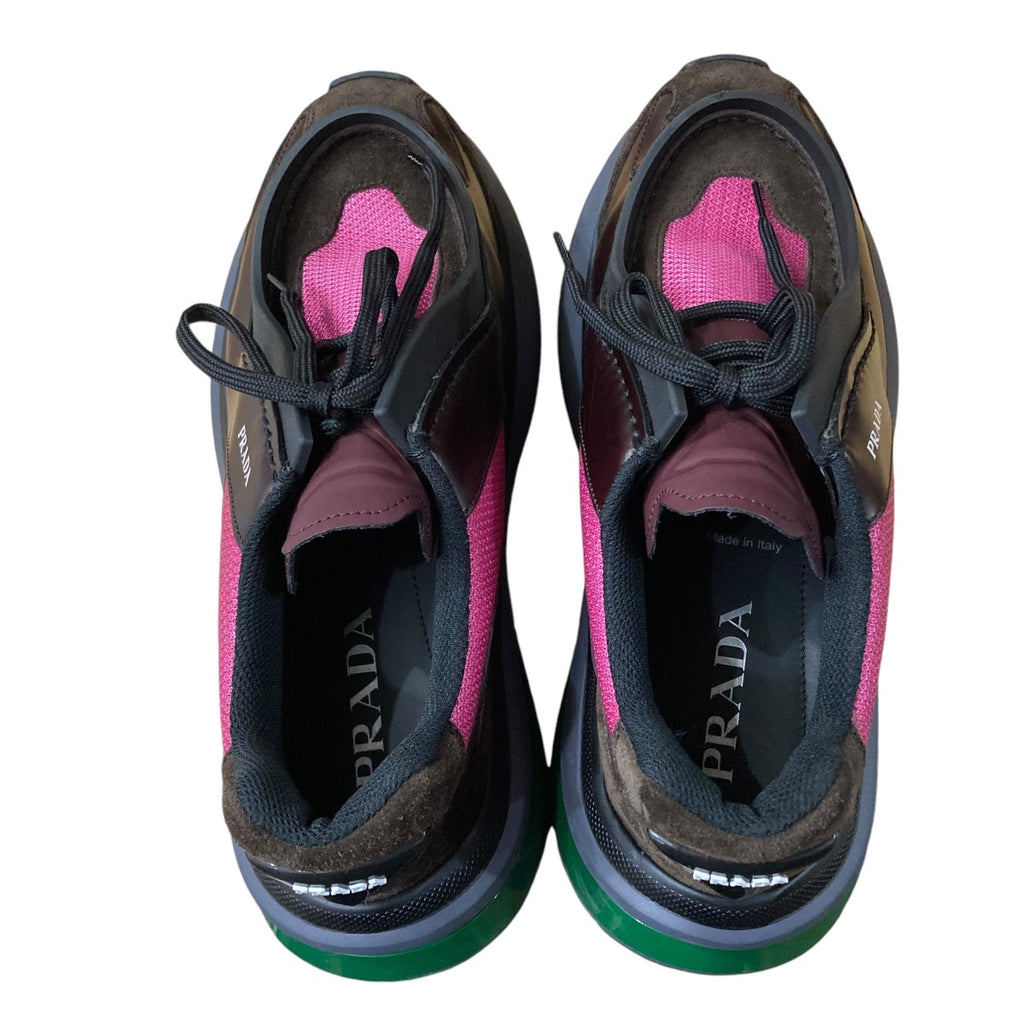 PRADA(プラダ) 23AWシステムスニーカー2EG424 2EG424 ボルドー×グレー  