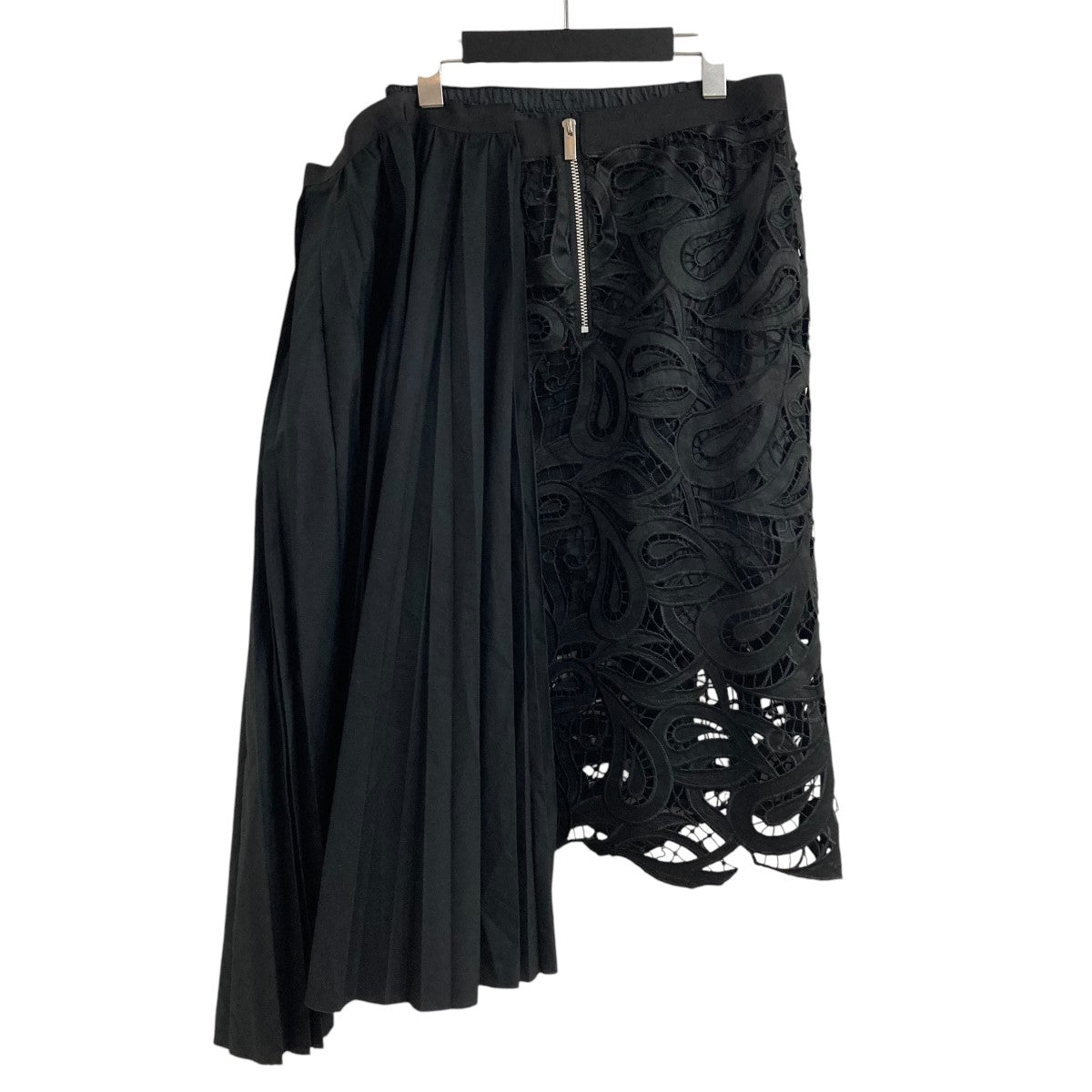 美品 サカイ ラップ ドッキング プリーツスカート ベルト付き 柄 ブラック 2 sacai(サカイ) ドッキングプリーツスカート 20-05173 ブラック サイズ