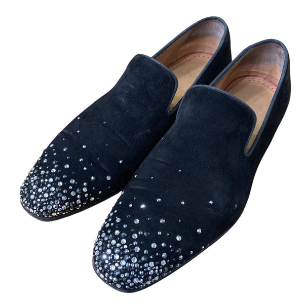 クリスチャン　ルブタン　スエードオペラシューズ 刺繍　送料込み Christian Louboutin(クリスチャンルブタン) スエードラインストーン