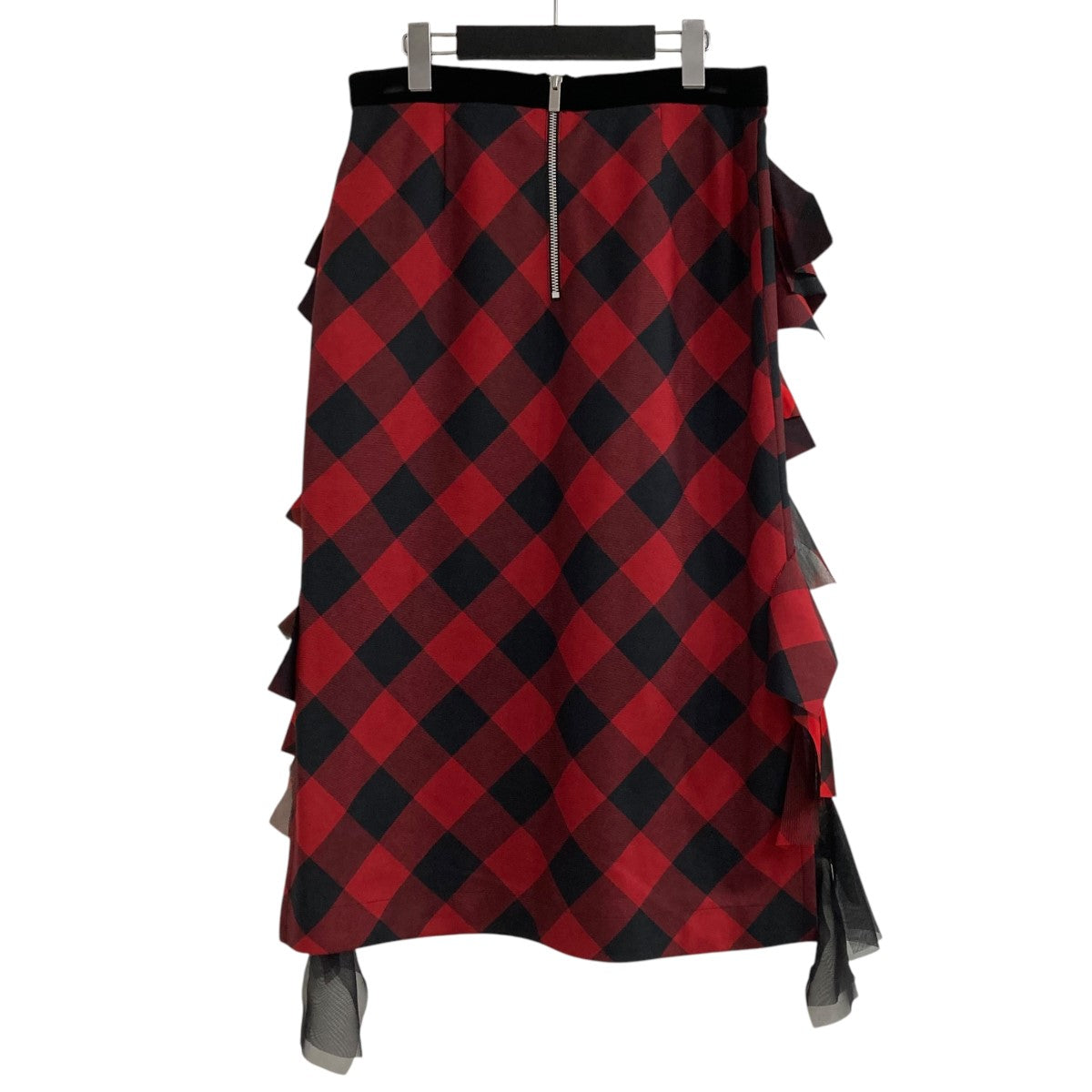 sacai(サカイ) チェックロングスカート22-05939 22-05939 レッド