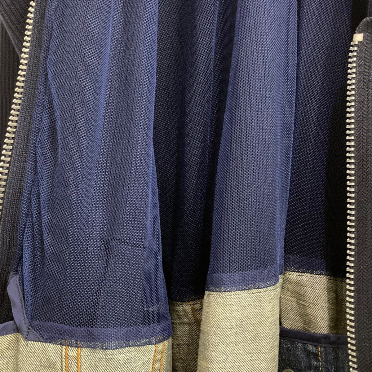 sacai サカイ コットンチノニットブルゾン ベージュ ネイビー 茶 青