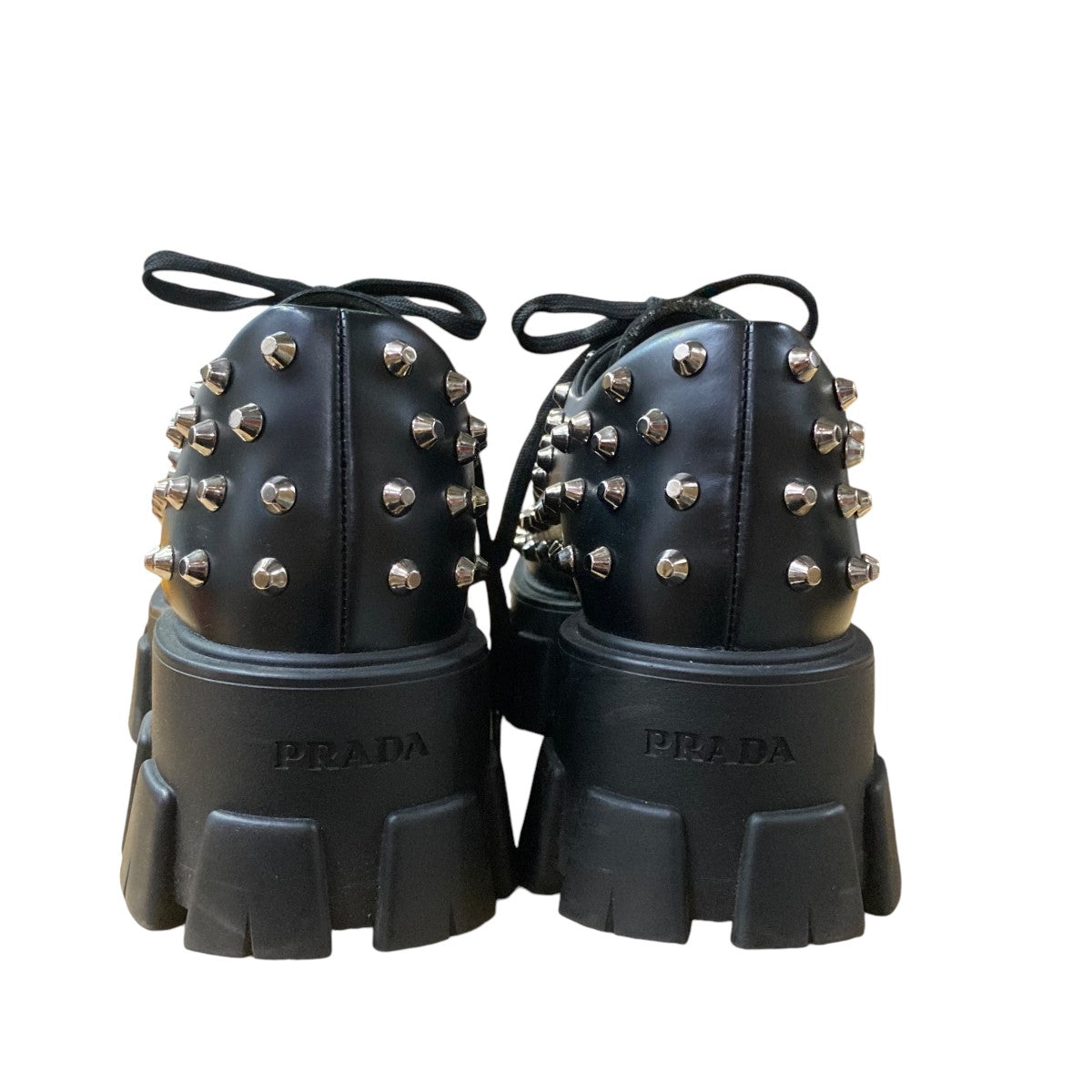 PRADA(プラダ) 714 モノリスブラッシュドレザースタッズ厚底