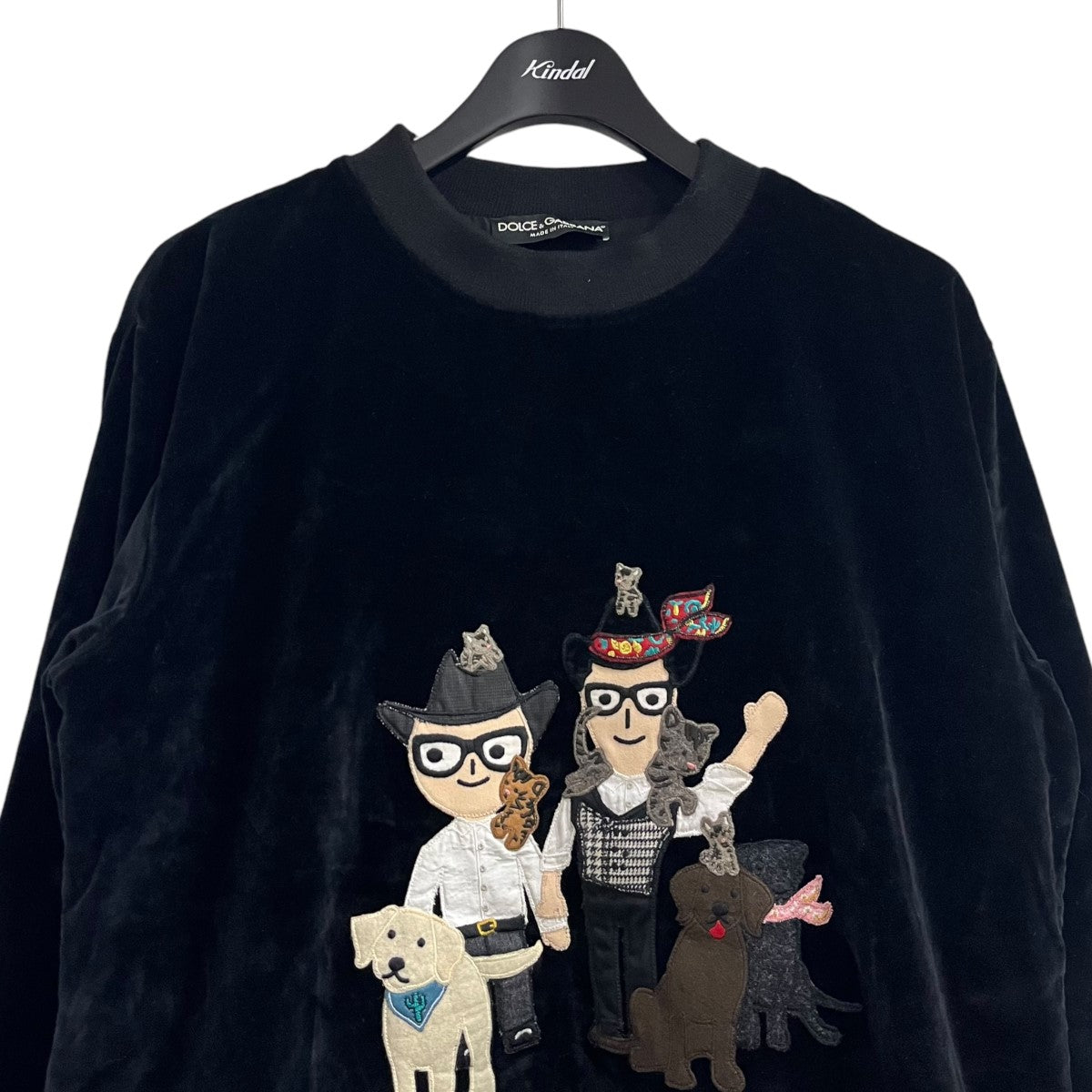 ドルチェ&ガッバーナ　トレーナー DOLCE&GABBANA (ドルチェ ＆ ガッバーナ) 胸ロゴ ライン クルー