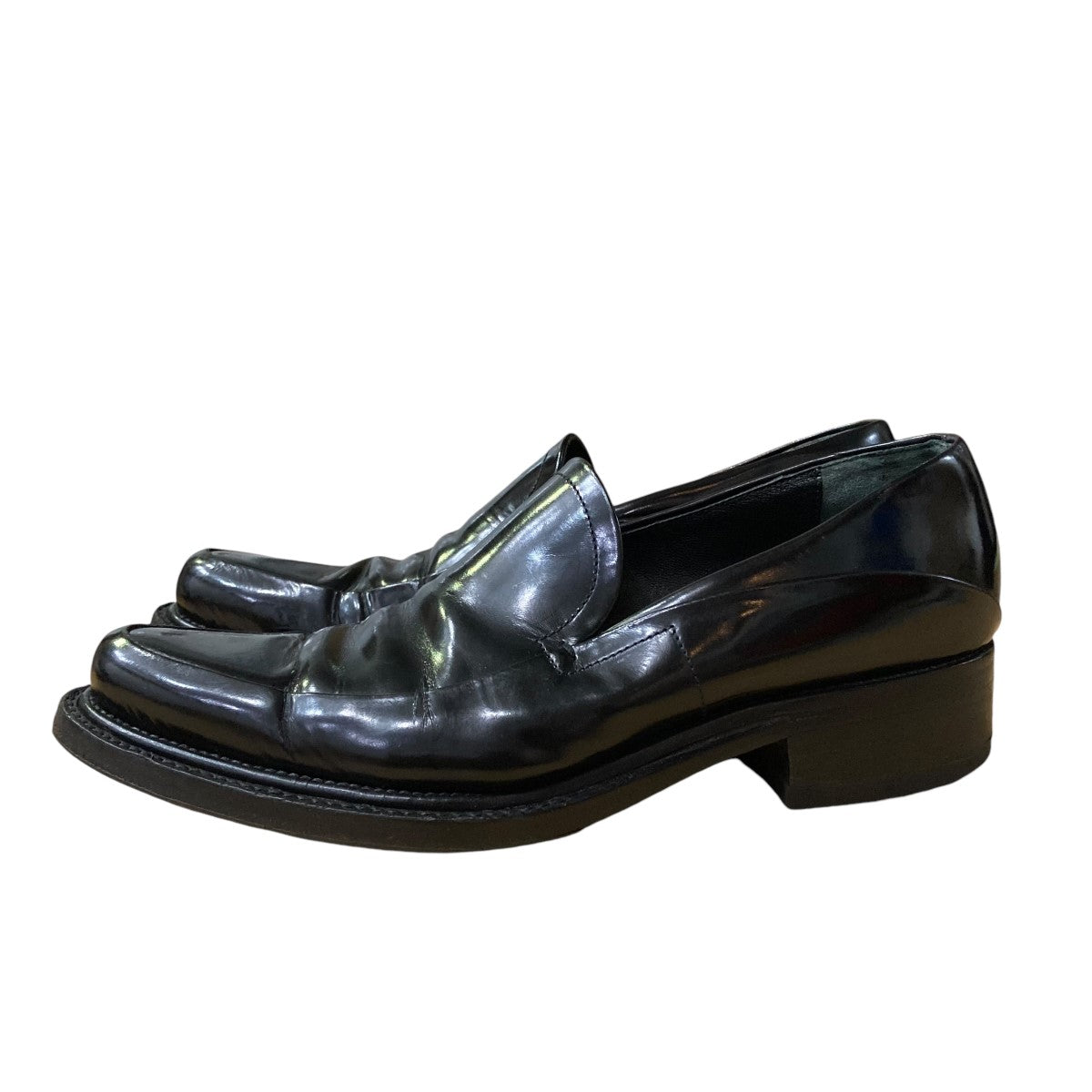 試着のみ PRADA レースアップ ローファー サイズ 35 1/2 704 PRADA(プラダ) ローファー ブラック サイズ 35 1/2｜【公式