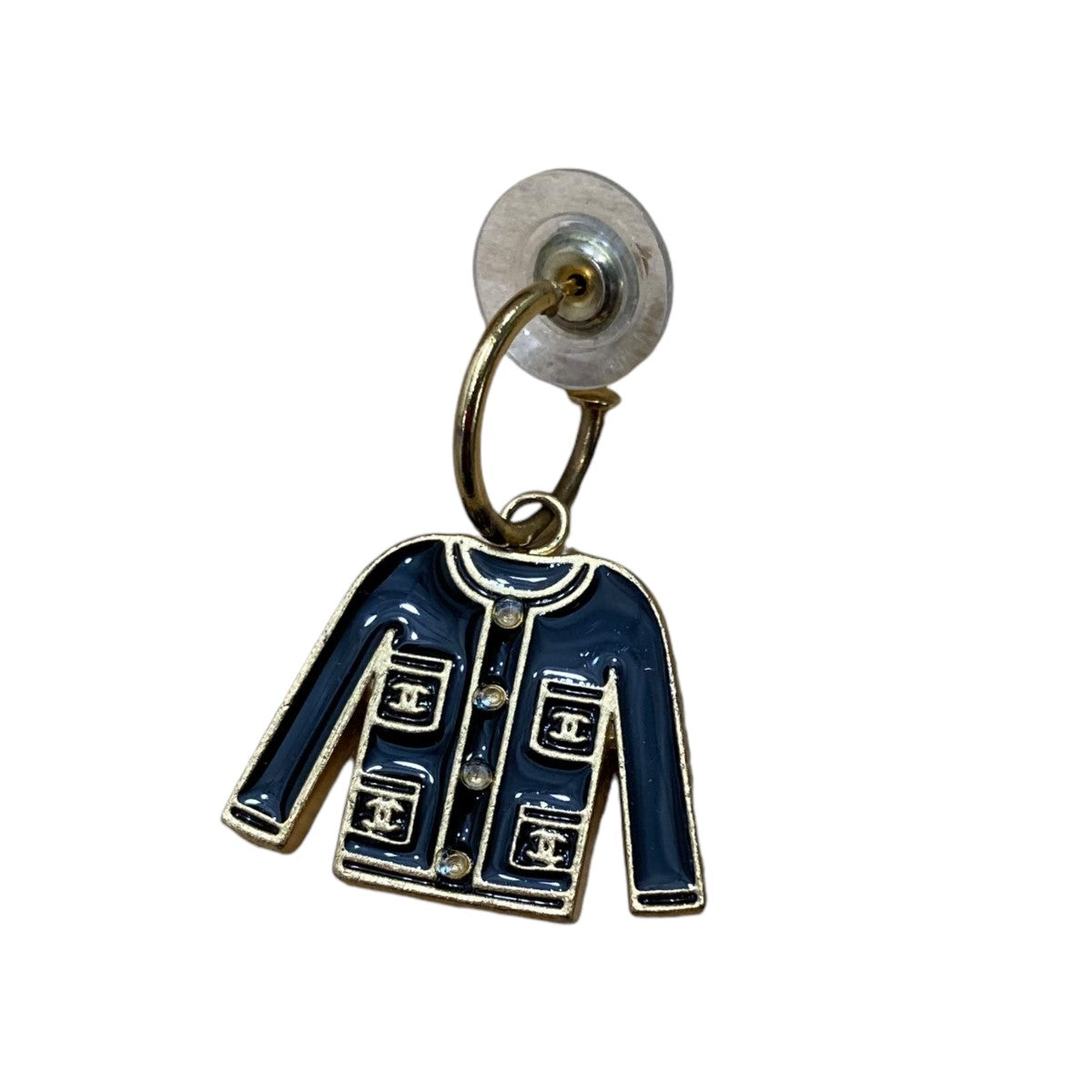 シャネルの02刻印 シャネルジャケットモチーフピアスです。 CHANEL 古着・中古 アクセサリー アイテム