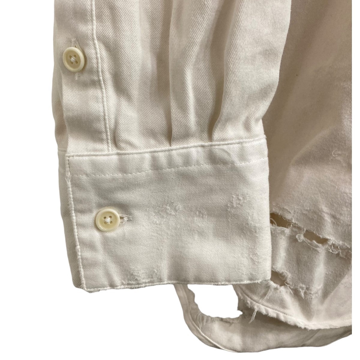 doublet(ダブレット) 24AWデストロイ加工クマ付きシャツ