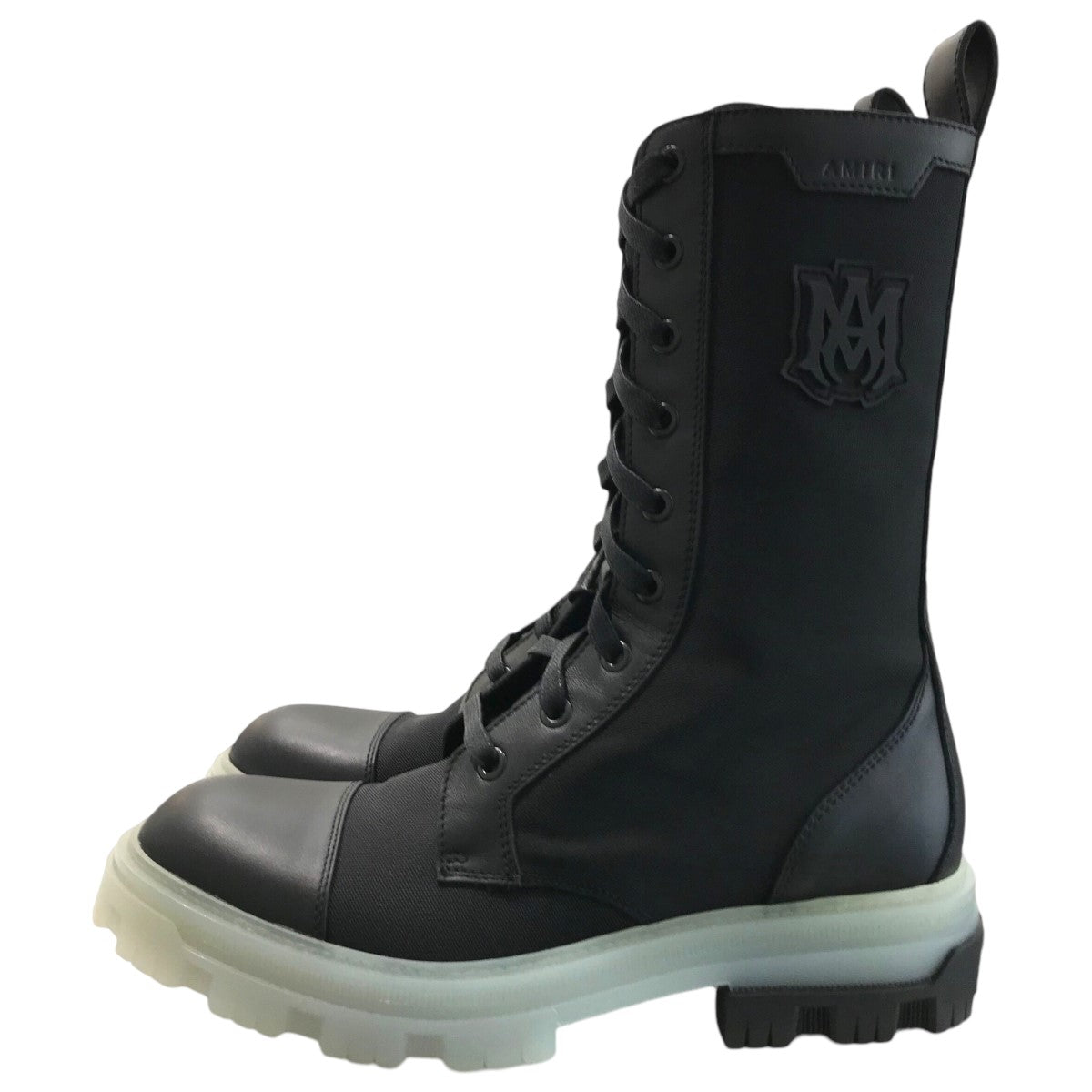 【関税込み】AMIRI タン ニット ロゴ カラー コンバットブーツ AMIRI(アミリ) 「MILITARY COMBAT BOOT」ミリタリーコンバット