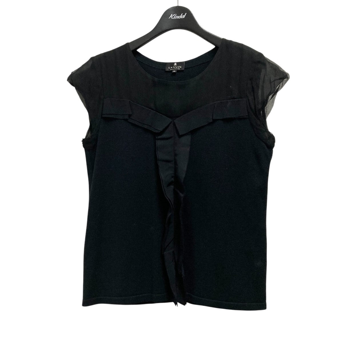 ランバンオンブルー LANVIN en Bleu ビッグカラー ノースリーブブラウス 32168419 グレー LANVIN en Bleu(ランバンオンブルー) ビッグカラーノースリーブ