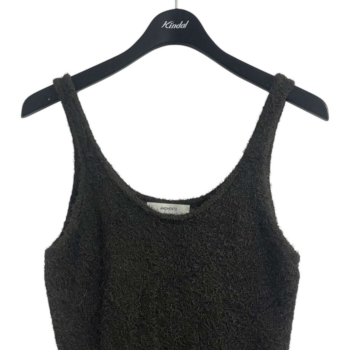 【値下げ】AMOMENTO シャギーニットドレス AM22SSW05DR SHAGGY KNIT DRESS カーキ サイズ：0 (EC) AMOMENTO(アモーメント) シャギーニットドレスAM22SSW05DR