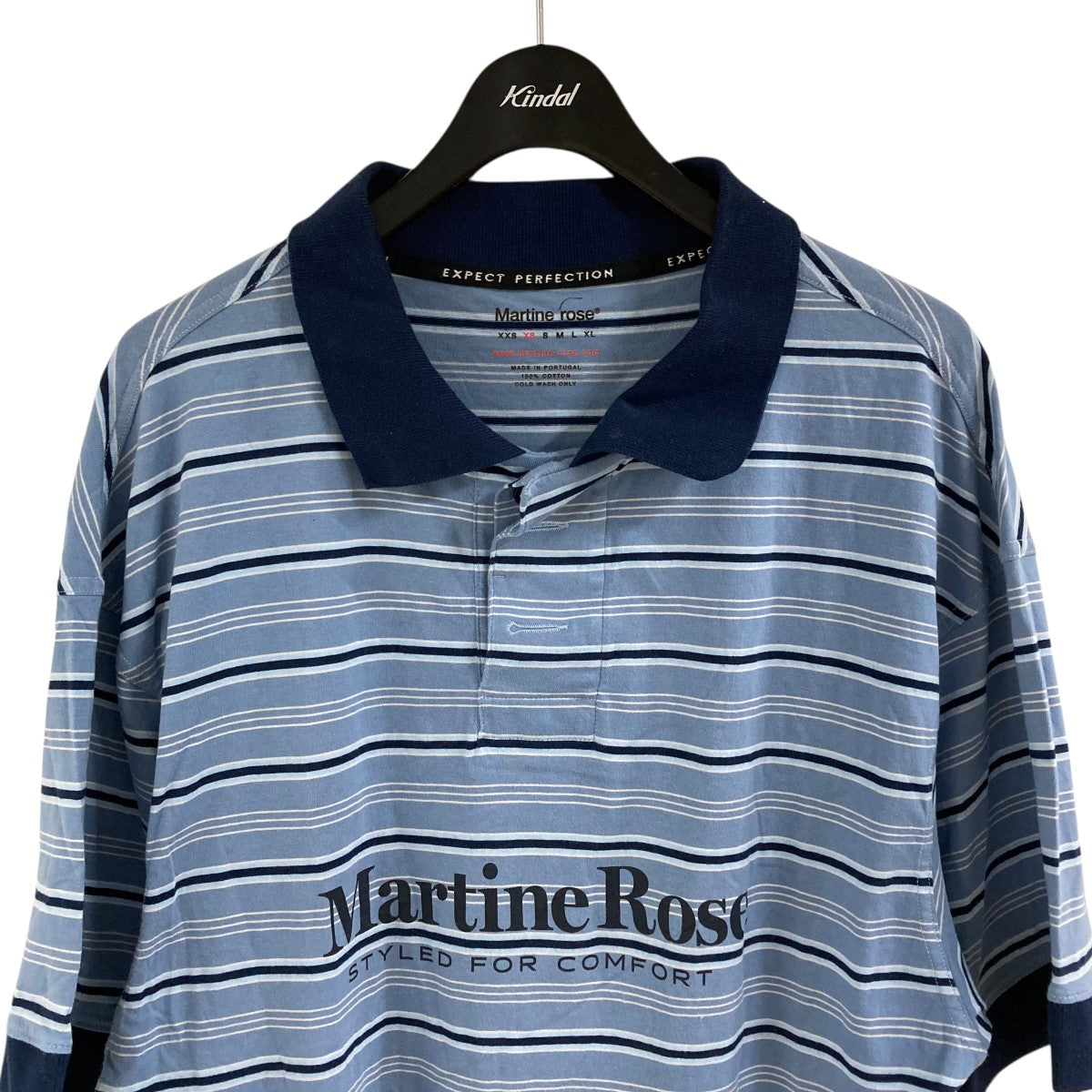 Martine rose ボーダーポロシャツ 古着・中古-2枚目のアイテム画像