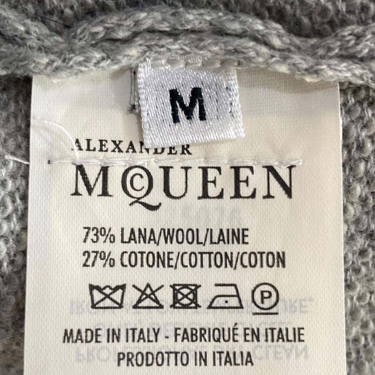 アレキサンダーマックイーン ALEXANDER McQUEEN ニットセーター 325076 ライトグレー サイズ：M ALEXANDER McQUEEN(アレキサンダーマックイーン) ニットセーター