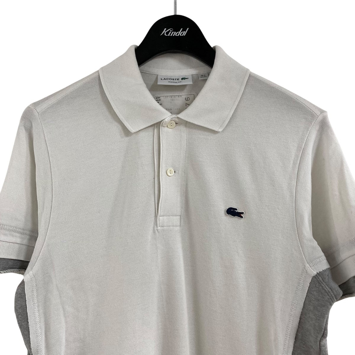 【感謝価格】 ポロシャツ LACOSTE×sacai 17-01676M 1 サイズ ホワイト×グレー トップス