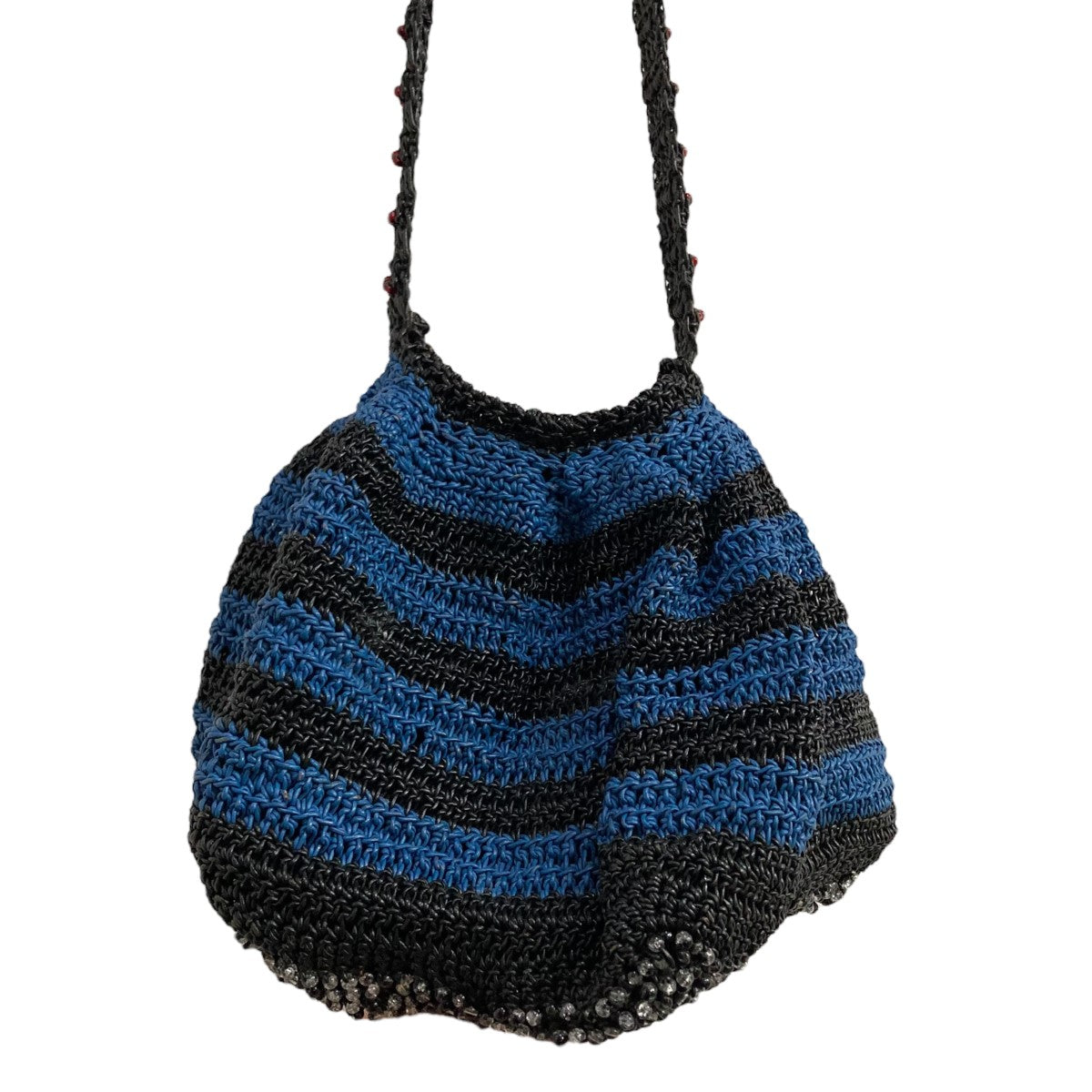 Kiko Kostadinov(キココスタディノフ) ビーズバッグ ブラック×ネイビー