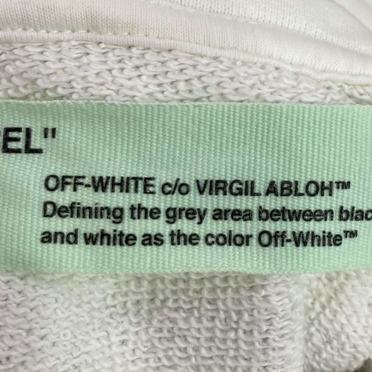 19AW OFF WHITE バックバイアスエンブロイダリージップアップパーカー 中古・古着通販】OFFWHITE (オフホワイト) バイアスロゴジップパーカー