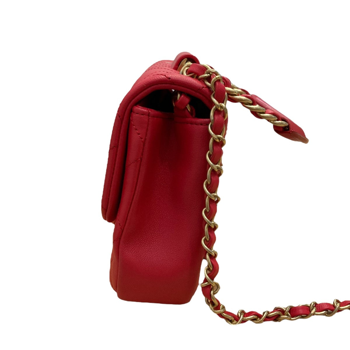 CHANEL 古着・中古 シャネルのラムスキン ラウンドハンドル チェーンショルダーバッグです。